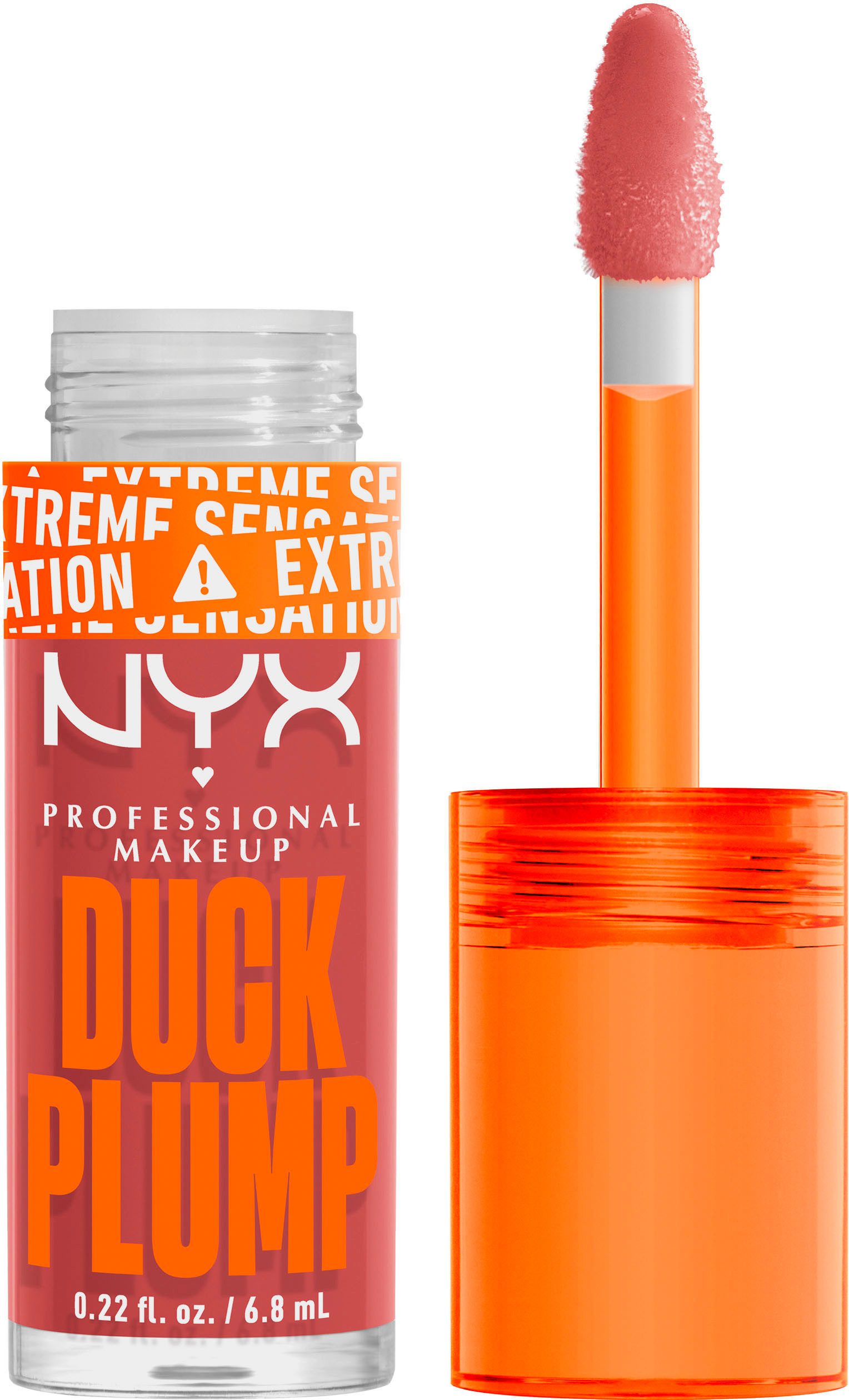 NYX PROFESSIONAL MAKEUP Lipgloss DUCK PLUMP LIP LACQUER, sofortiger Schmollmund-Effekt dank Kollagenpeptiden