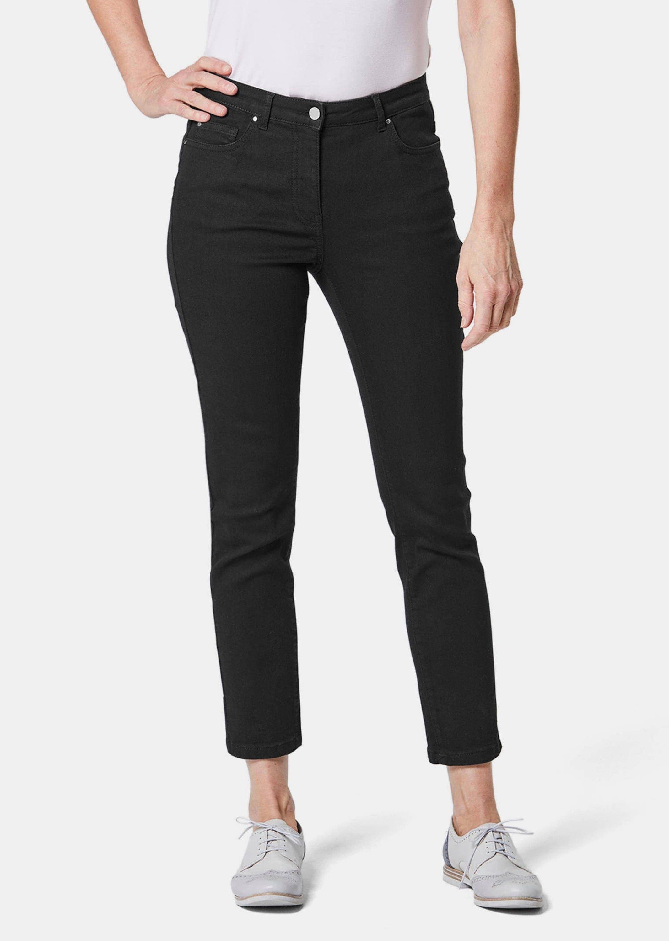 Ohne Qualität volle Bella 7/8-Caprijeans schwarz superelastischer GOLDNER für 7/8-Jeanshose Bewegungsfreiheit aus