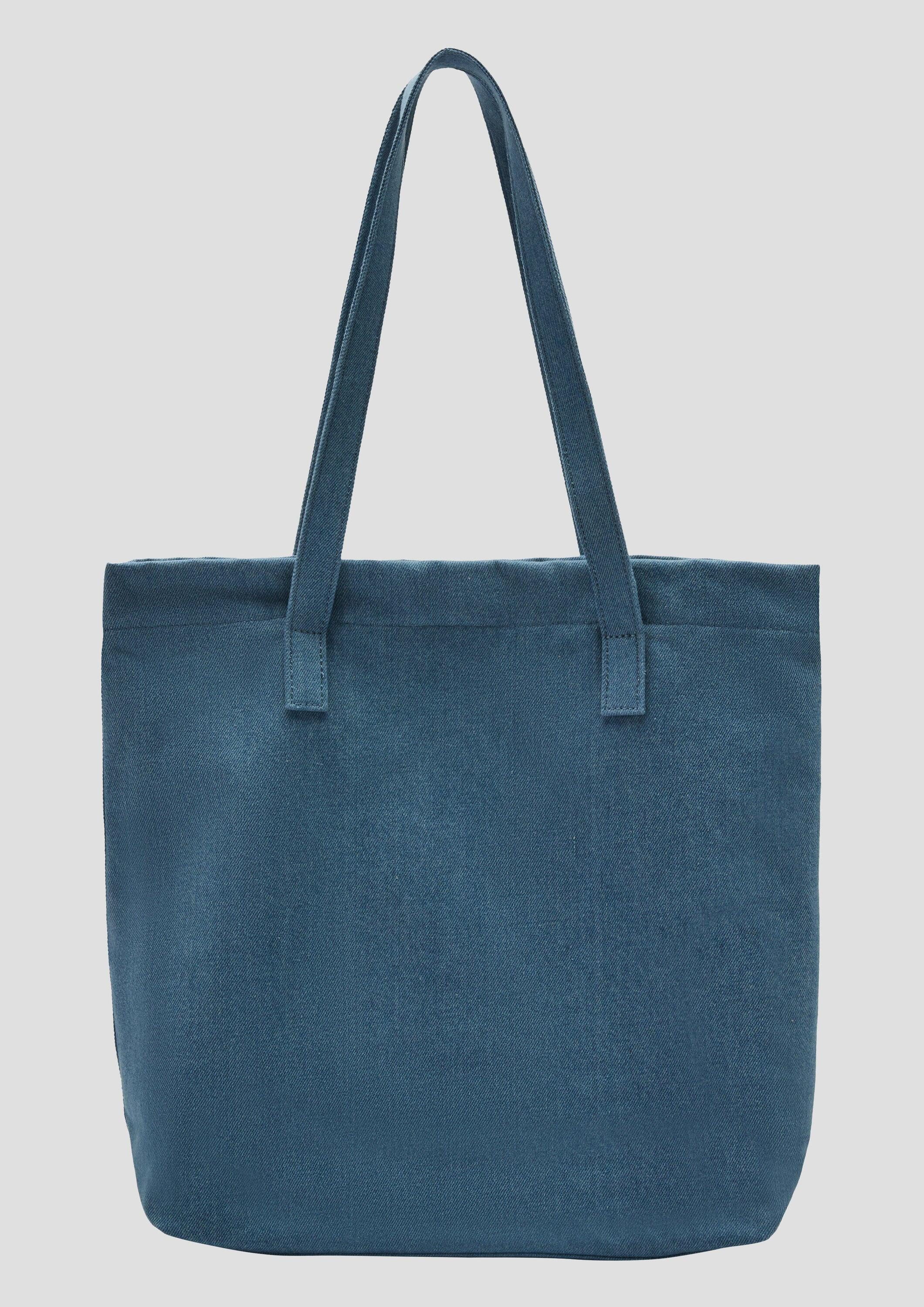 s.Oliver Schultertasche Tasche, Tote-Bag aus Denim mit Ring-Detail