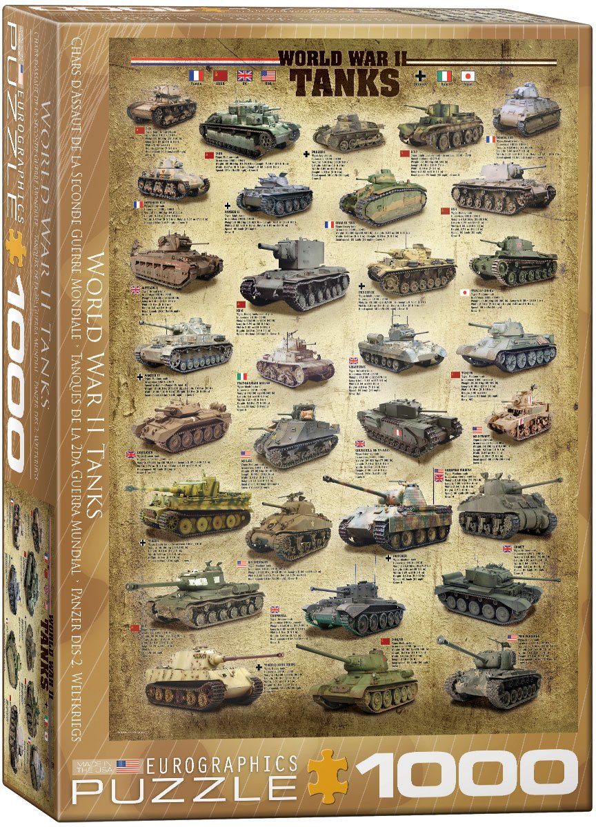 Puzzle des Teile Format Puzzle empireposter - 1000 Tanks cm, Puzzleteile zweiten 68x48 Weltkriegs im