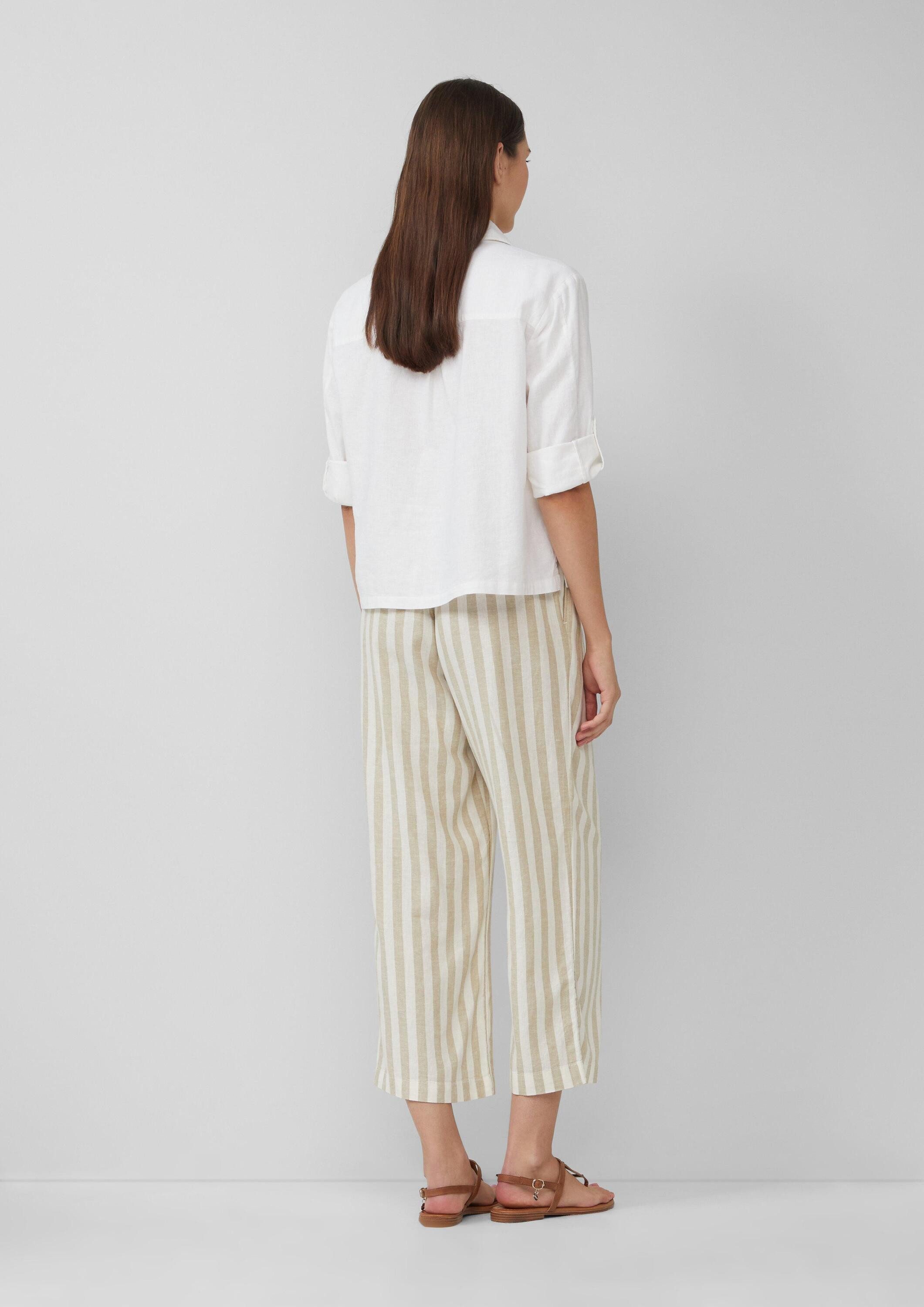 s.Oliver Kurzarmbluse Bluse Hemdbluse aus Leinenmix