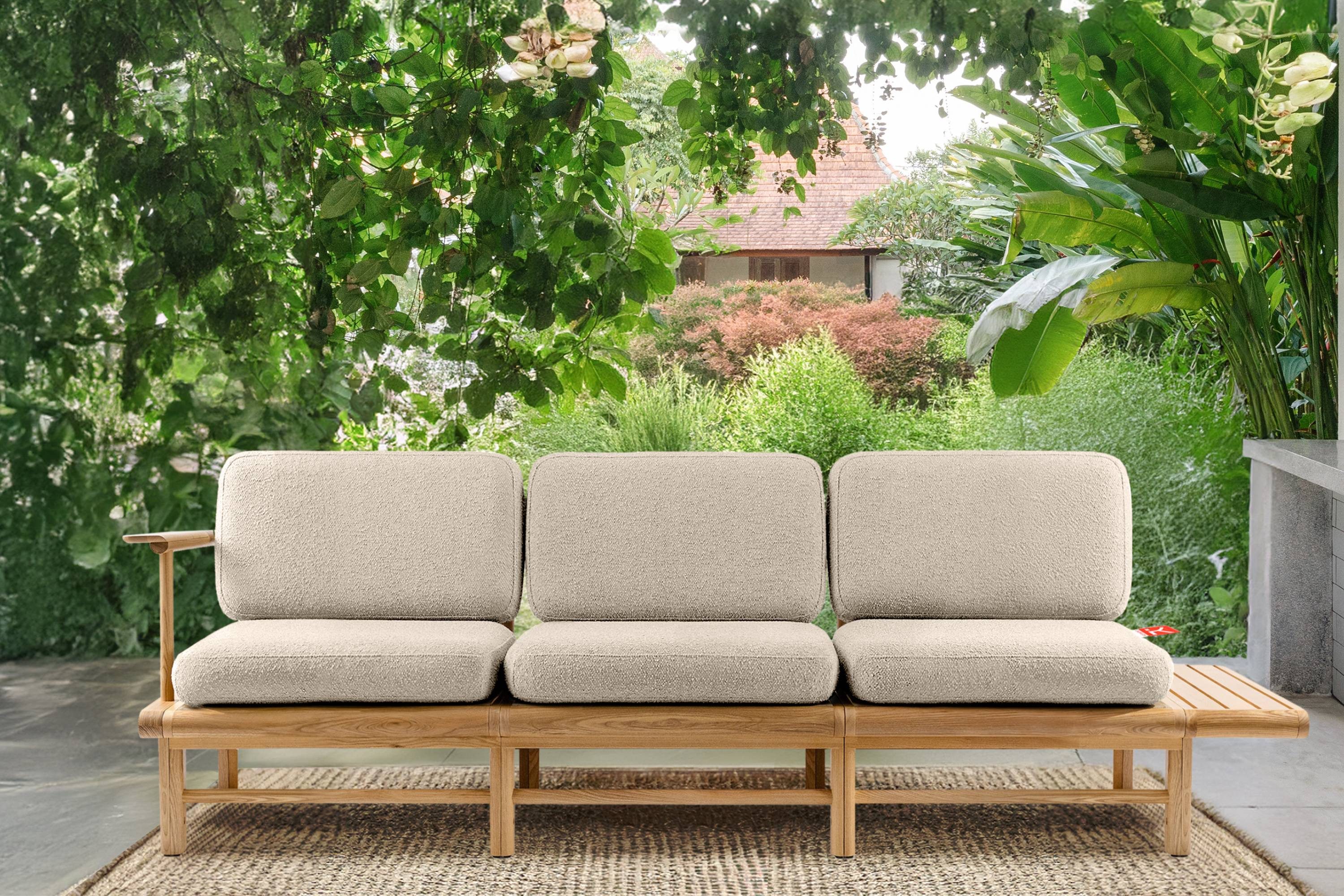 KONSIMO® Sofa ATREDA Gartensofa 3-Sitzer, hergestellt in der EU, mit Ablage