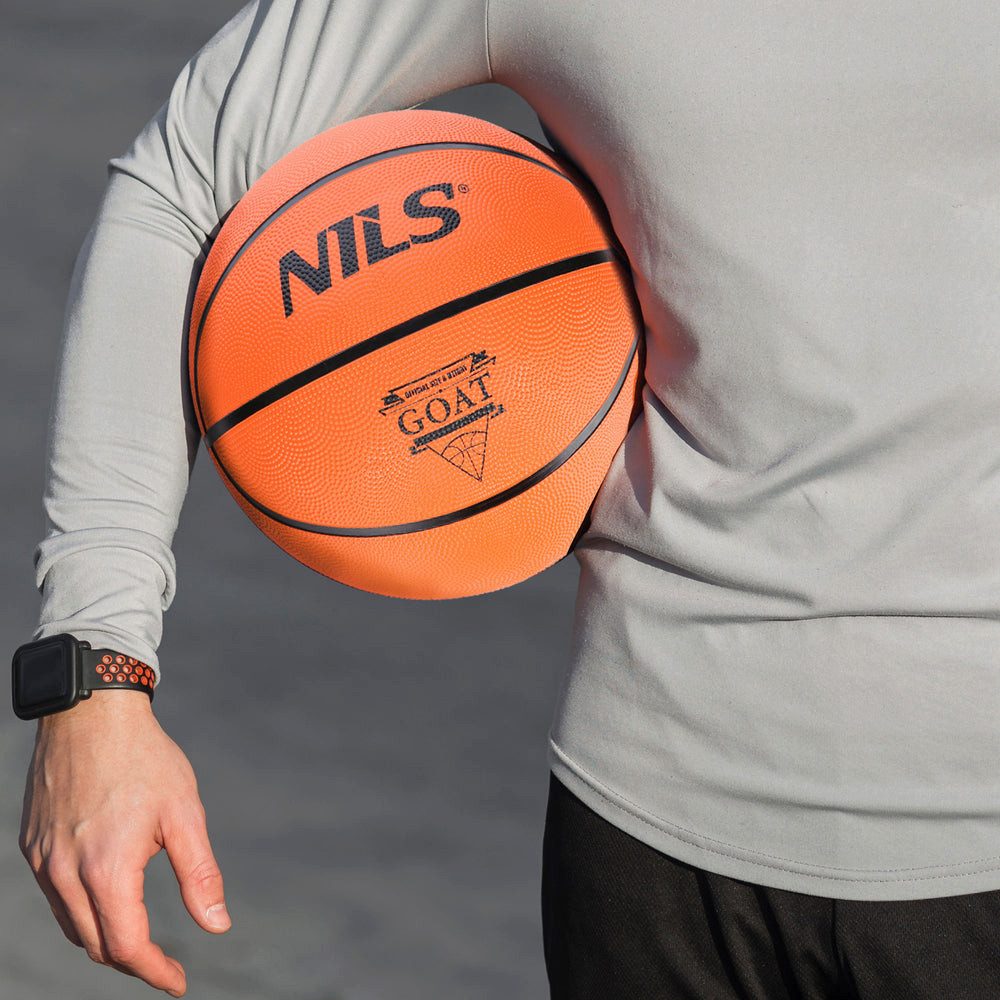 Nils Basketball Streetball Spielball Trainingsball (Spar-Set, 1-St., 75 cm Umfang, griffig), Größe 7, Indoor & Outdoor, griffiges Gummi