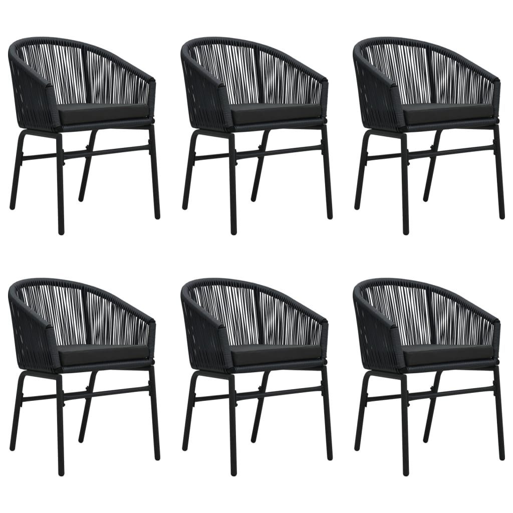 vidaXL Garten-Essgruppe 7-tlg. Garten-Essgruppe Schwarz, (6-tlg) günstig online kaufen