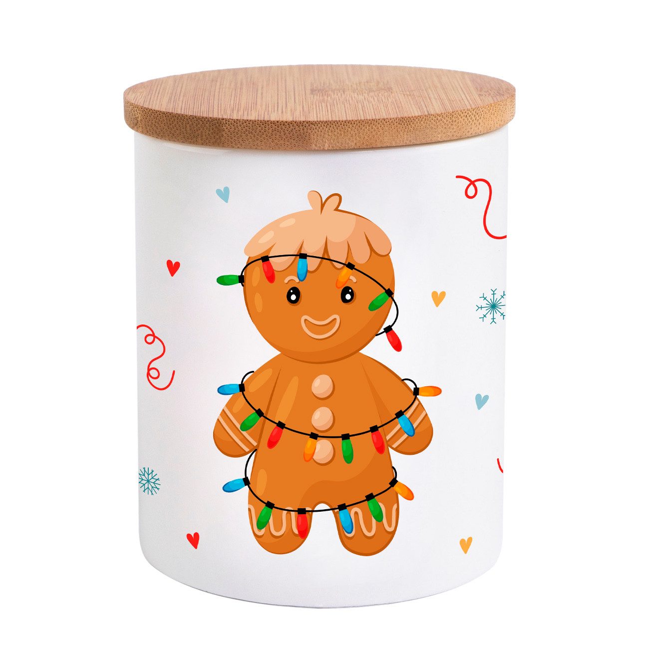 Geda Labels GmbH Vorratsdose Lebkuchenmännchen, Keramik, (1-tlg), Weiß, 620ml, spülmaschinengeeignet