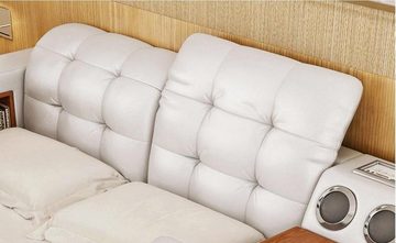 JVmoebel Bett Bett Doppel Regale Polster Betten Multifunktion mit Massagefunktion