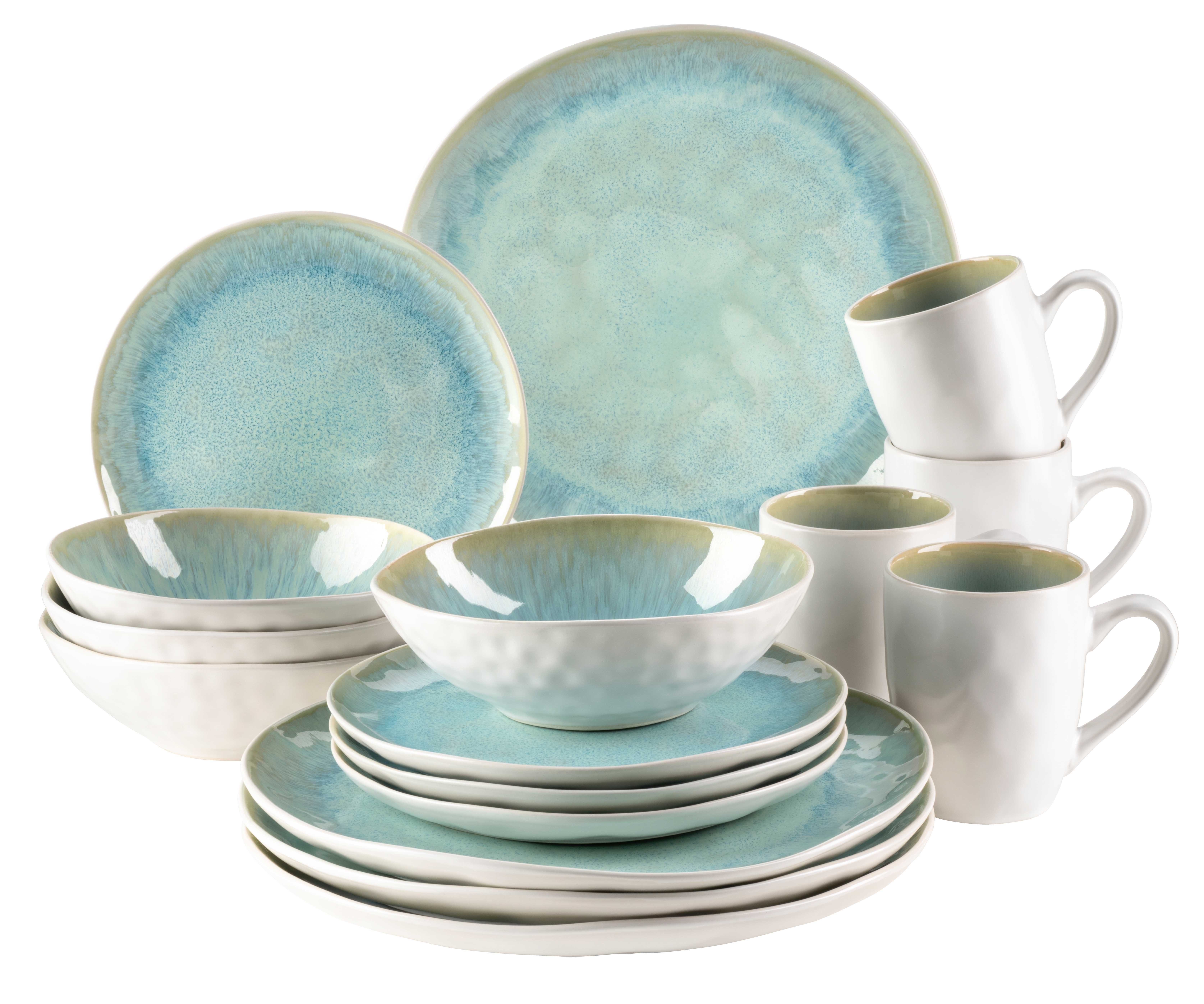 MÄSER Kombiservice FROZEN, Kombiservice, Steinzeug (16-tlg), 4 Personen, Steinzeug, Geschirr-Set, Service