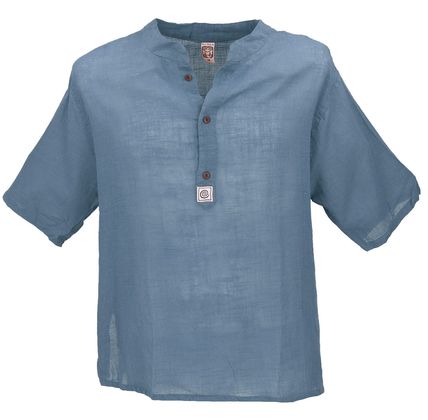Guru-Shop Hemd & Shirt Yoga Hemd, lässiges Baumwollhemd mit.. Ethno Style, alternative Bekleidung
