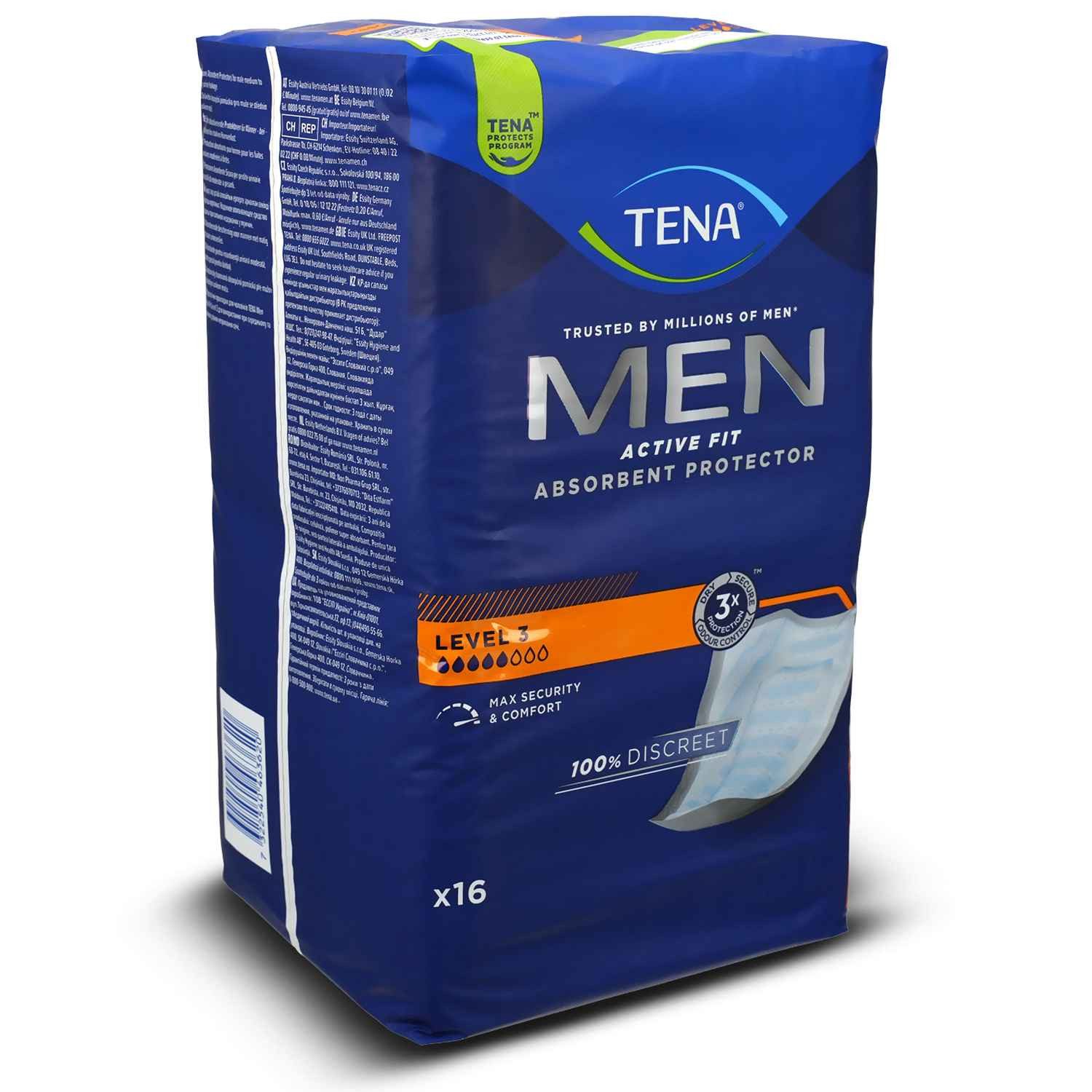 TENA Inkontinenz-Einlage TENA MEN Active Fit Level 3 Inkontinenz Einlagen 16St PZN 17981769