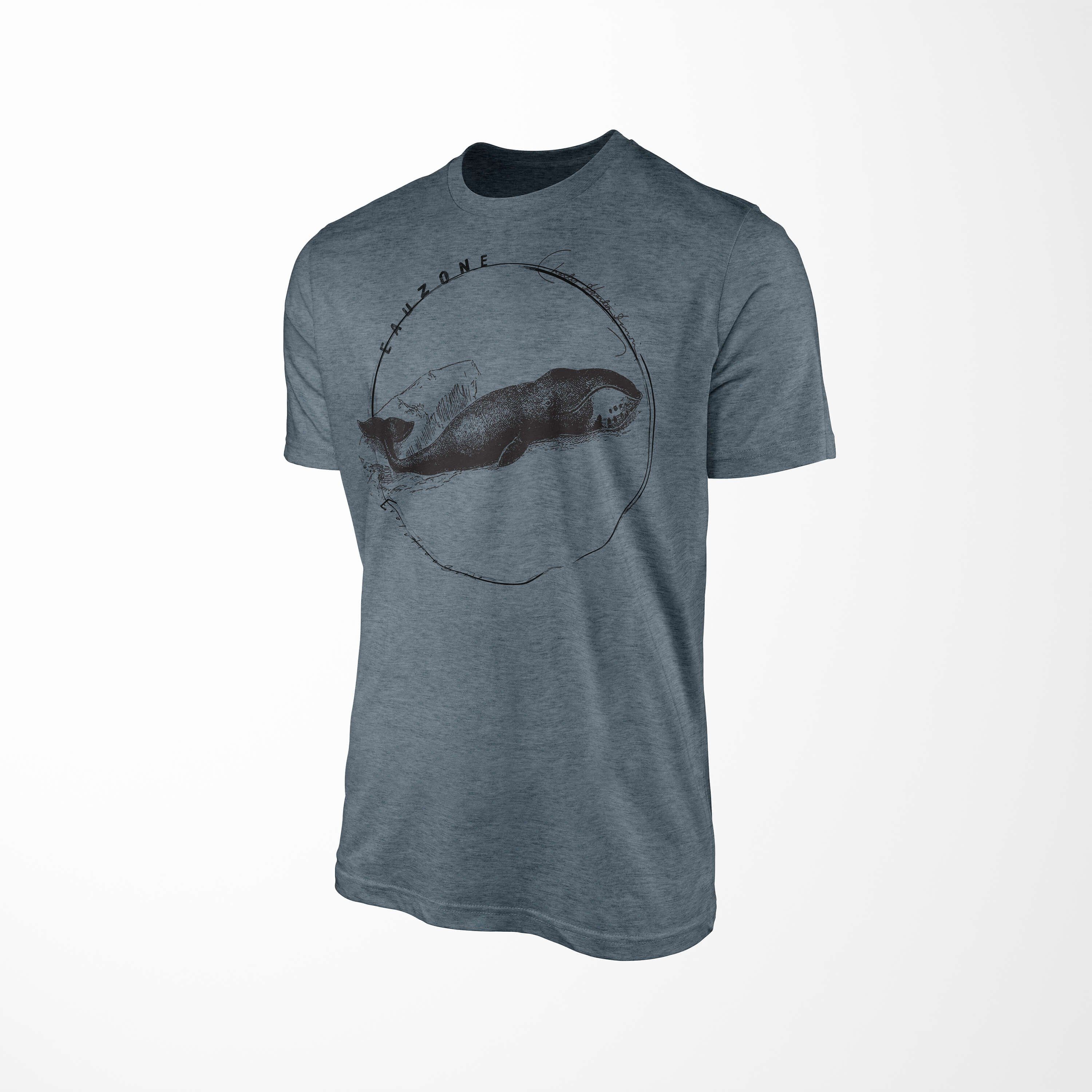 Evolution T-Shirt Art T-Shirt Indigo Grönlandwal Herren Sinus
