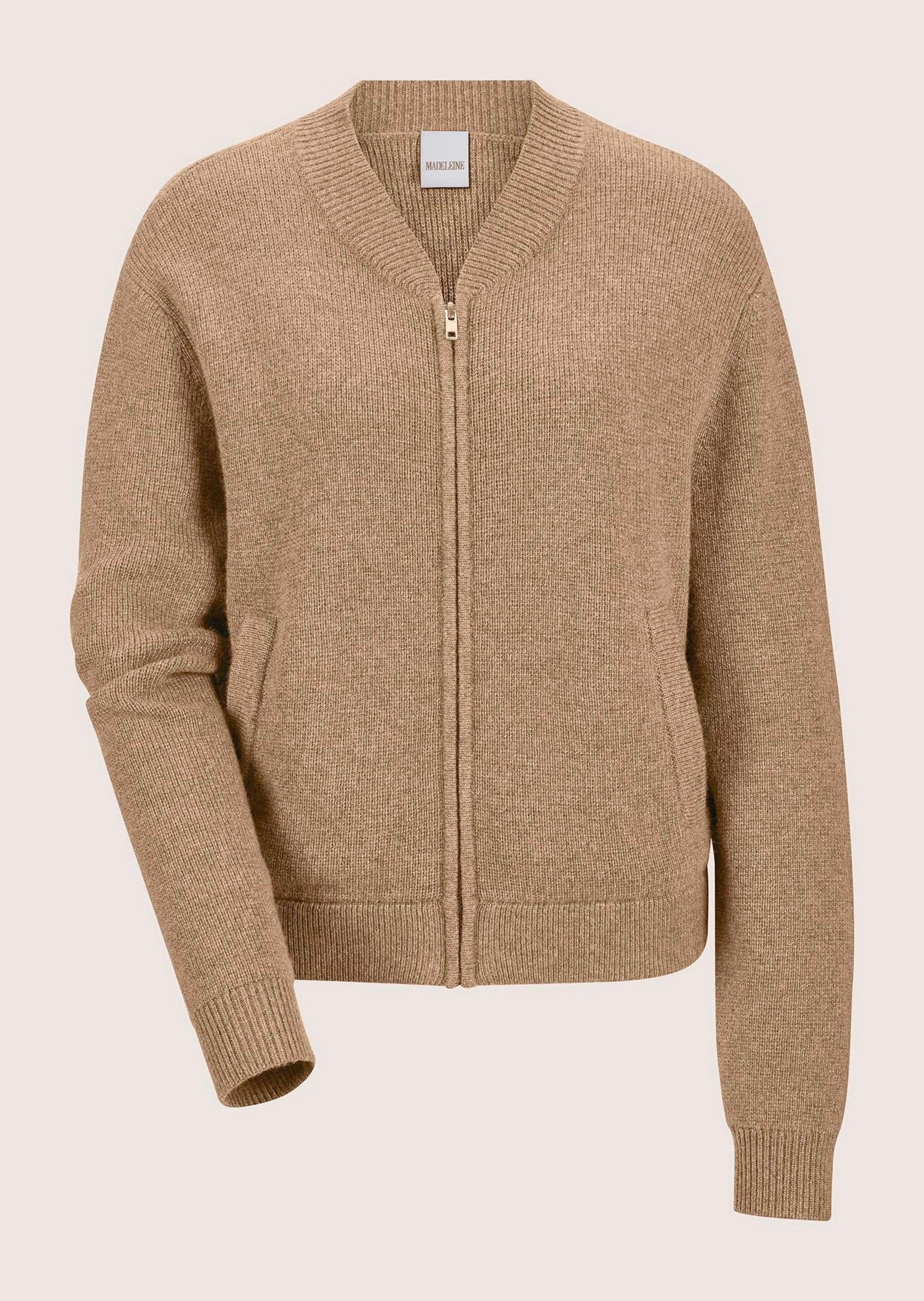 Strickjacke Sportiver Strick-Blouson mit Reißverschluss