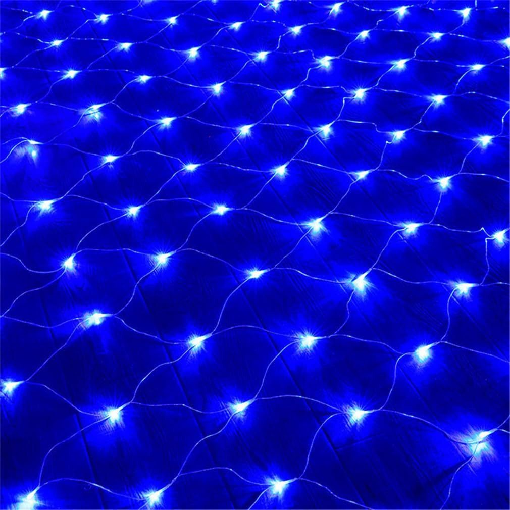 FELIXLEO LED-Lichternetz LED Fischernetz Licht 2x2m Blau Lichterkette Netz 8 Modi Garten