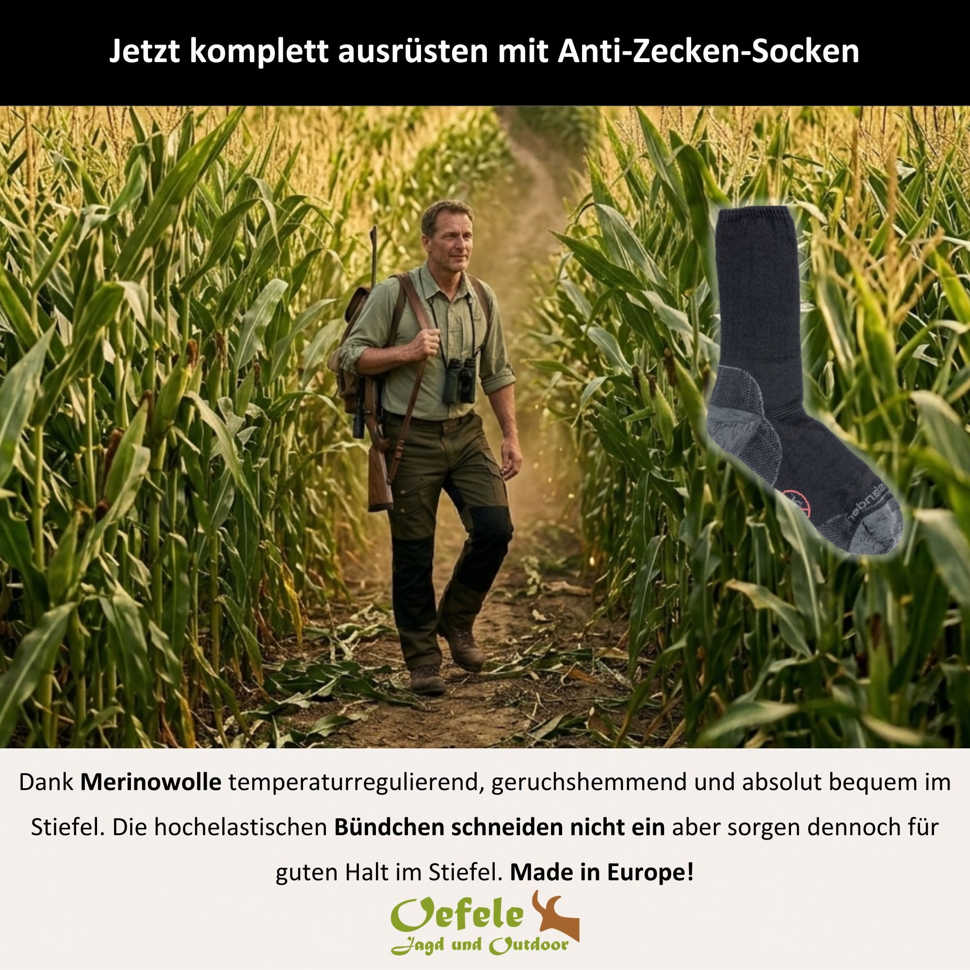 La Chasse® Outdoorhose Mücken- & Zeckenschutzhose "Kiruna" Stretch-Jagdhose Herren Jägerhose