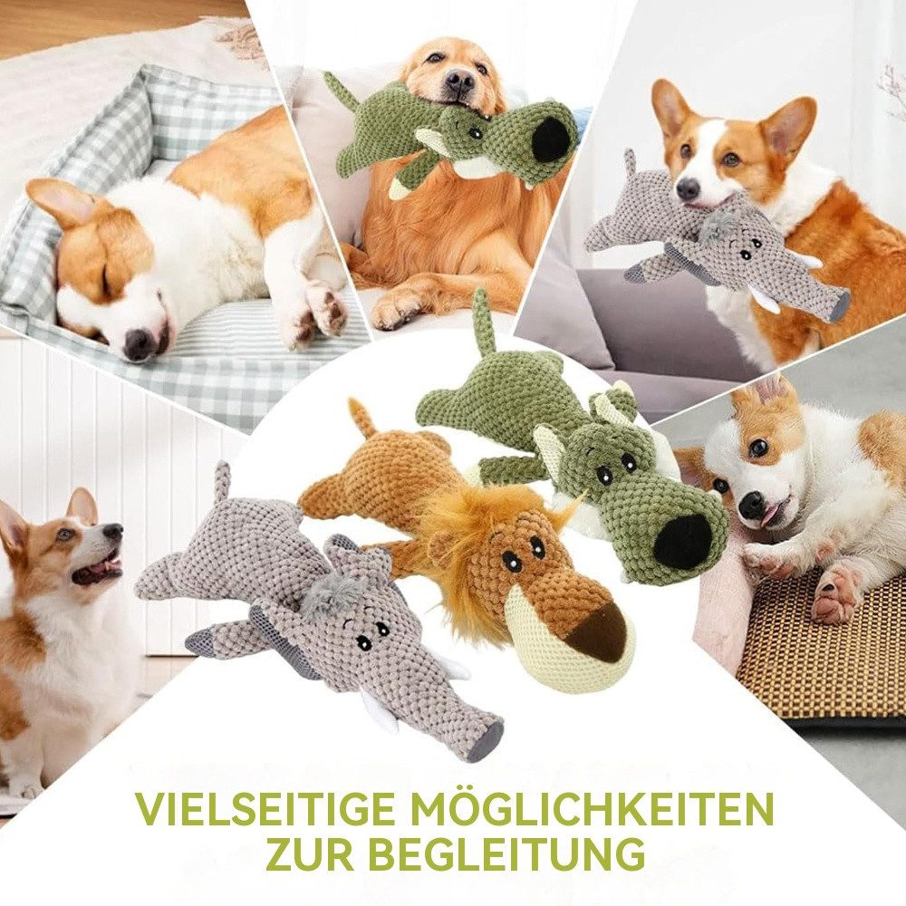 Blusmart Tierkuscheltier Hundekauspielzeug,Spaßige Quietschende Weiche Interaktive Spielzeug, Baumwollseil, Zahnpflege Stressabbau (1-tlg) Für kleine mittelgroße Hunde