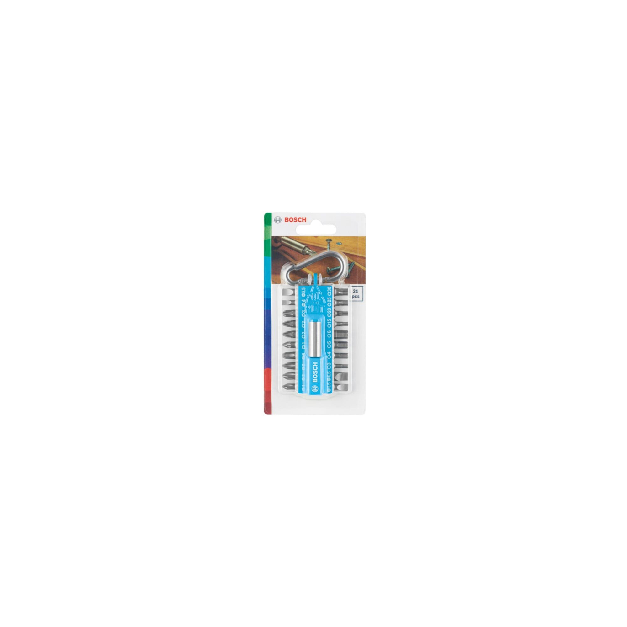 Bosch Professional Bit-Set Bosch 21-teiliges Schrauberbit-Set mit Snap-hook, Hellblau