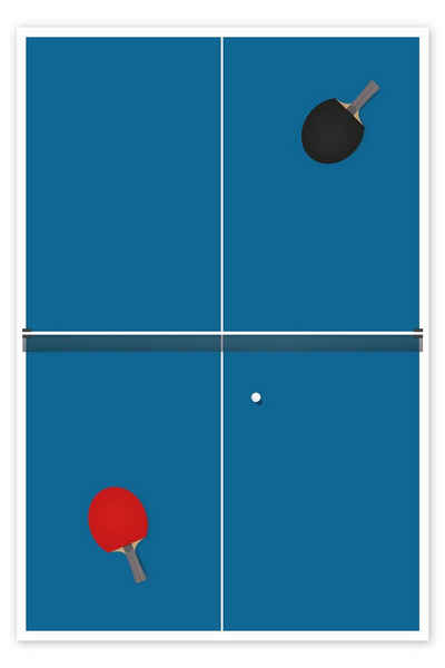 Posterlounge Poster Editors Choice, Tischtennis Match, Jugendzimmer Illustration