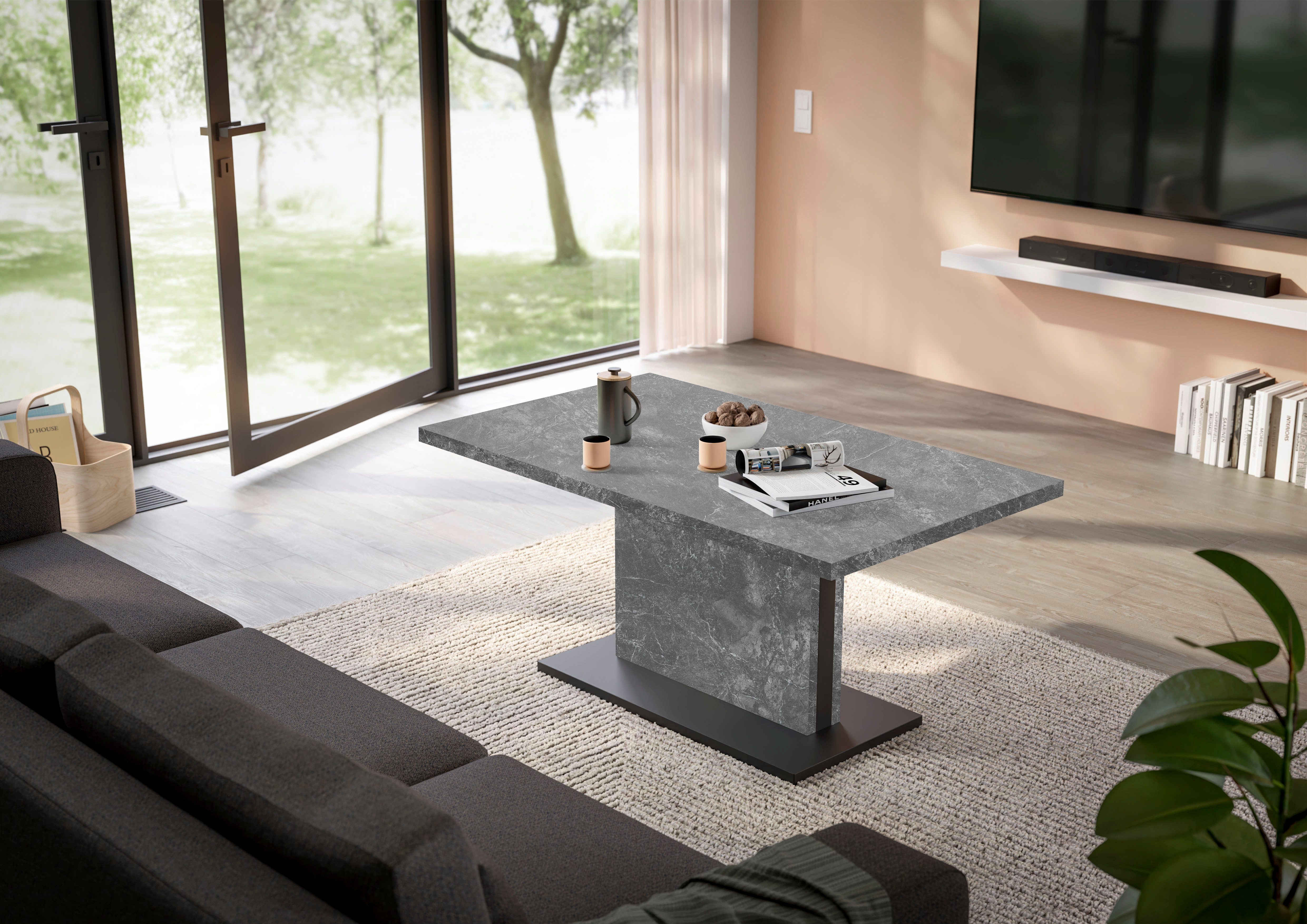 Mäusbacher Couchtisch Lift Couchtisch, höhenverstellbar von 49-68 cm, Breite 120 cm, Metallgestell