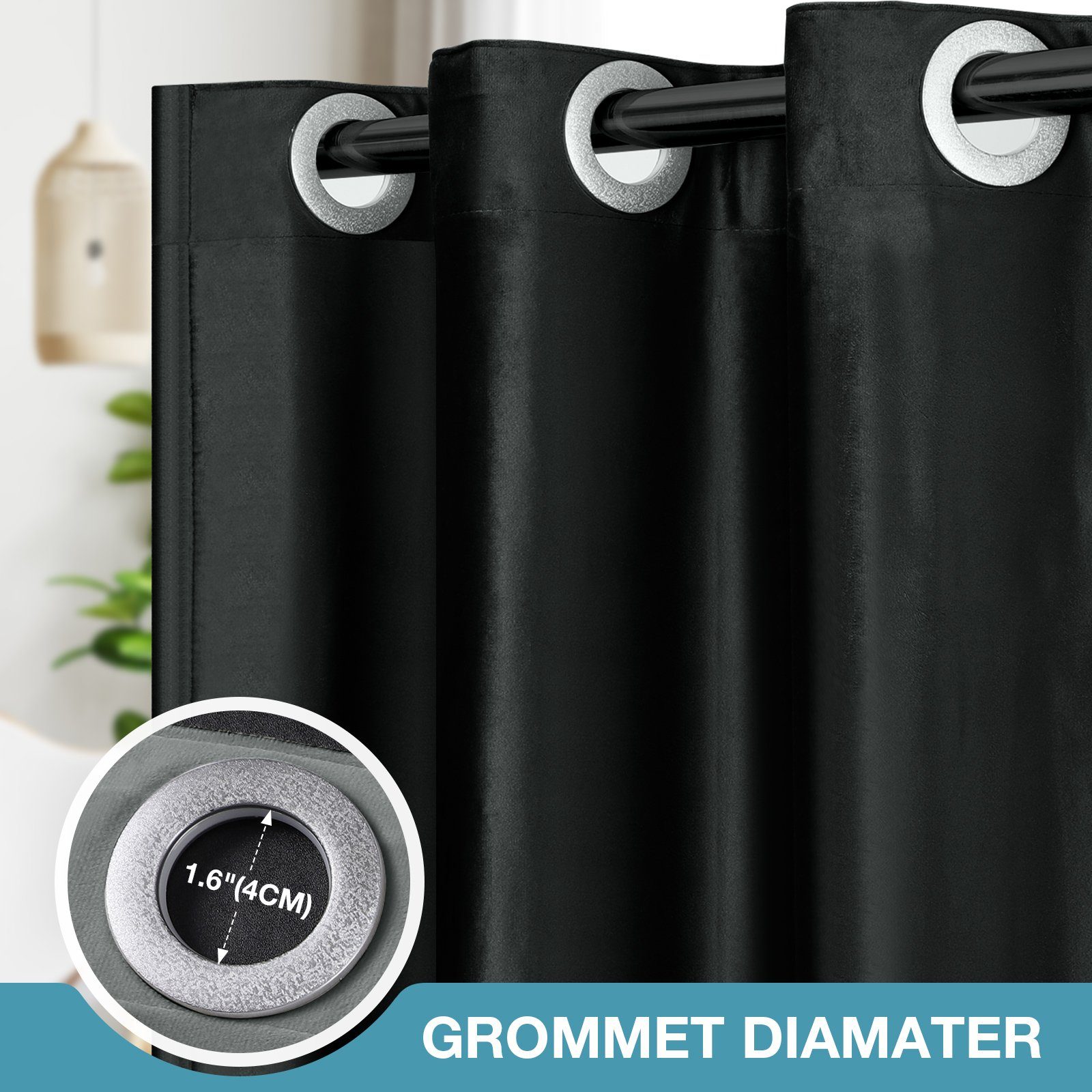 Sunicol Türvorhang Samt 100% Blickdicht Thermovorhang mit Ösen, Winter Kälteschutz, Sichtschutz, Hitzeschutz, Energiesparen