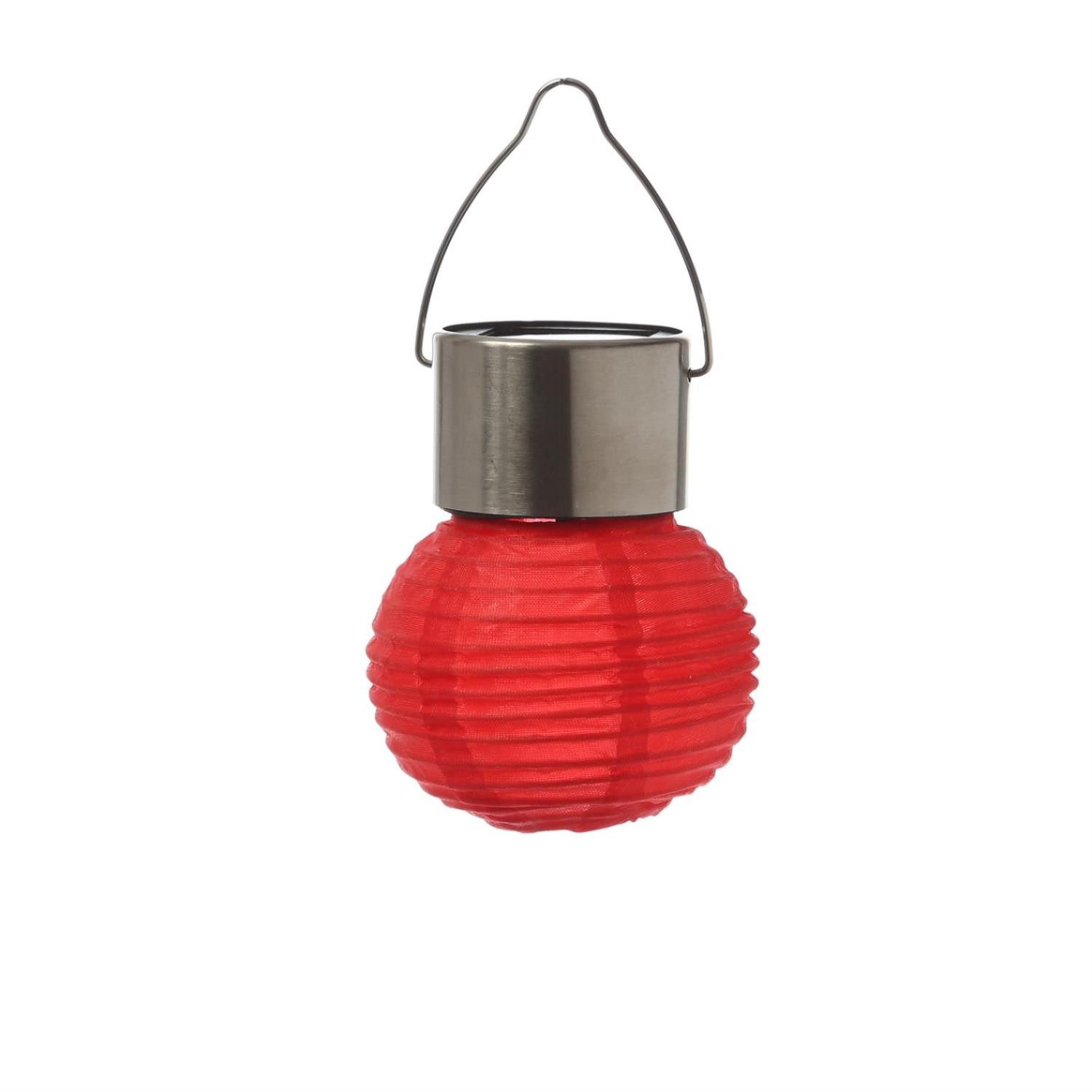 MARELIDA LED Lampion LED Solar Mini Gartenlampion D: 7cm Party Balkon Terrasse Laterne rot, LED Classic, kaltweiss (5300K bis 6000K)