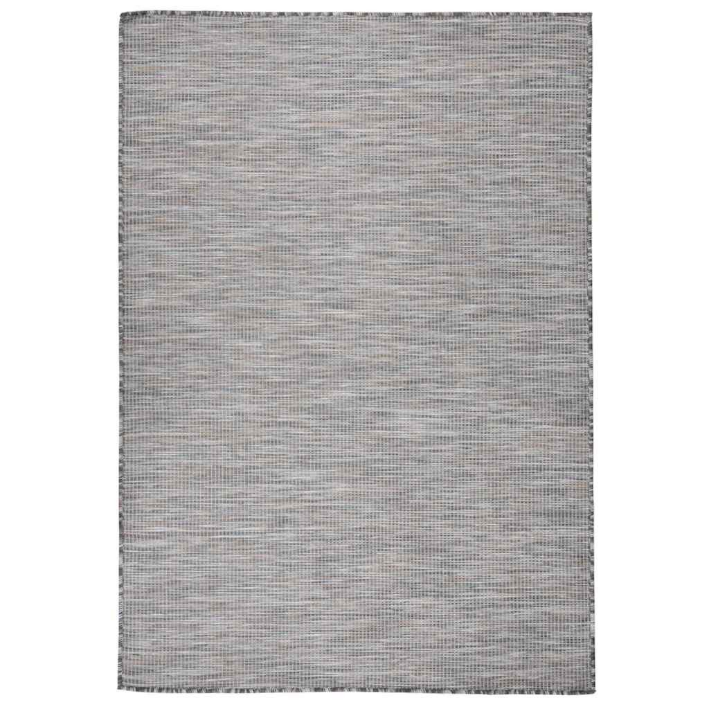 vidaXL Teppich Outdoor-Teppich Flachgewebe 160x230 cm Braun und Blau, Rechteckig