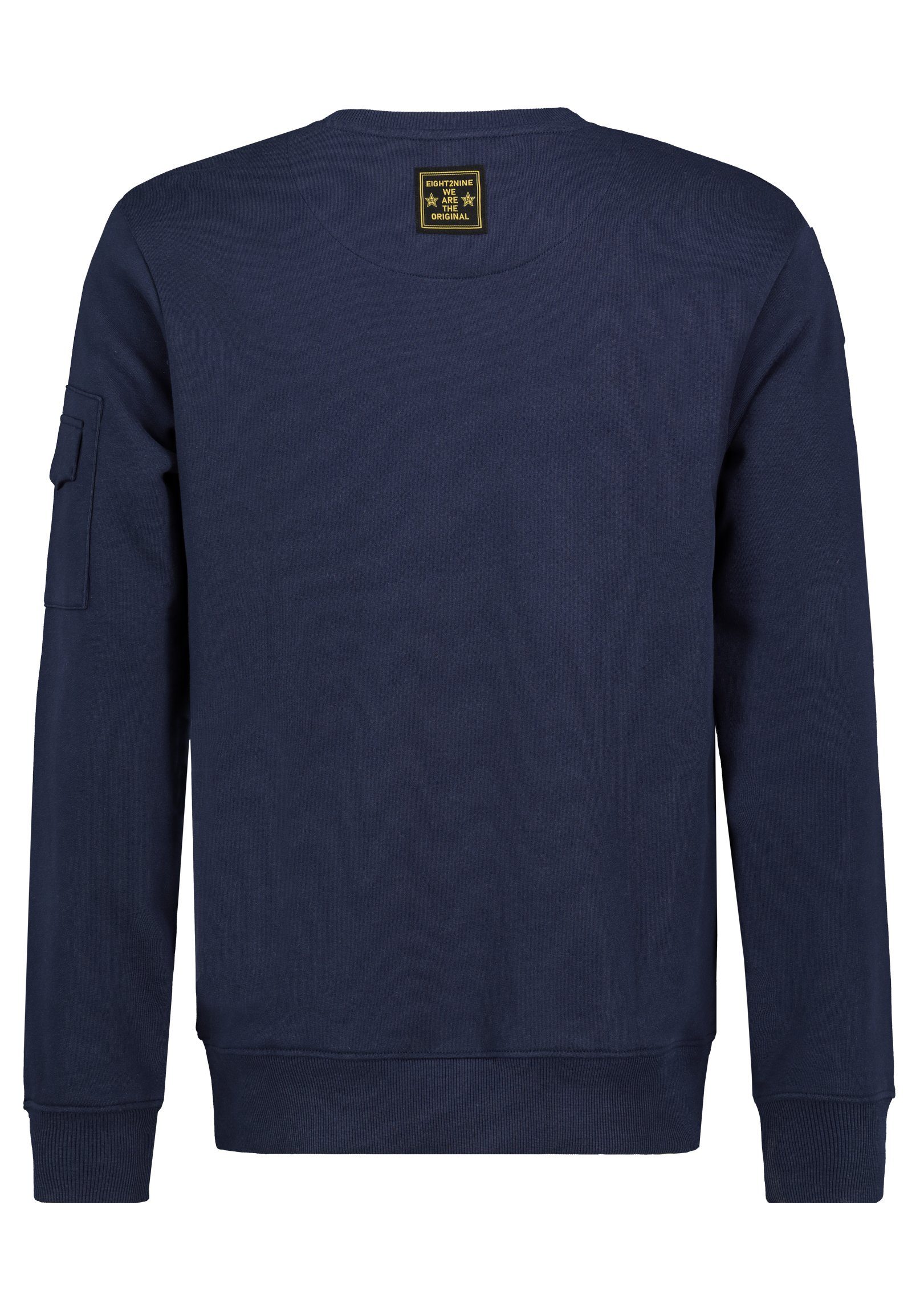 Herren Pullover Eight2Nine Sweatshirt Sweatshirt mit Logo Patch