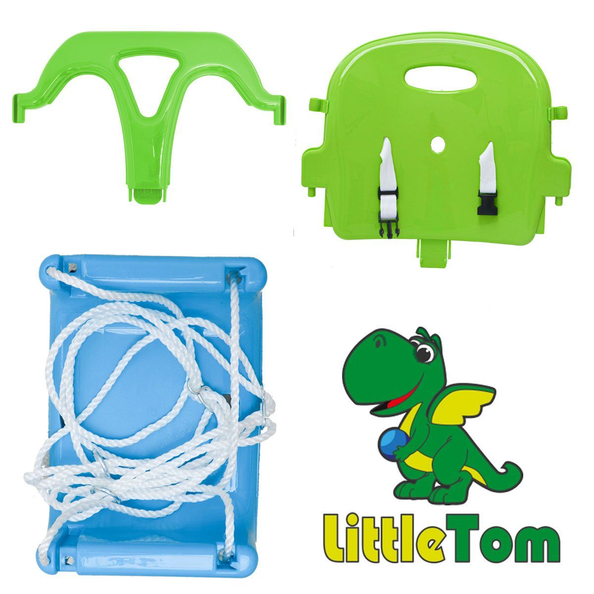 LittleTom Baby Babyschaukel grün-blau 3-in-1 40x43x33cm Kinderschaukel Kleinkind, für und