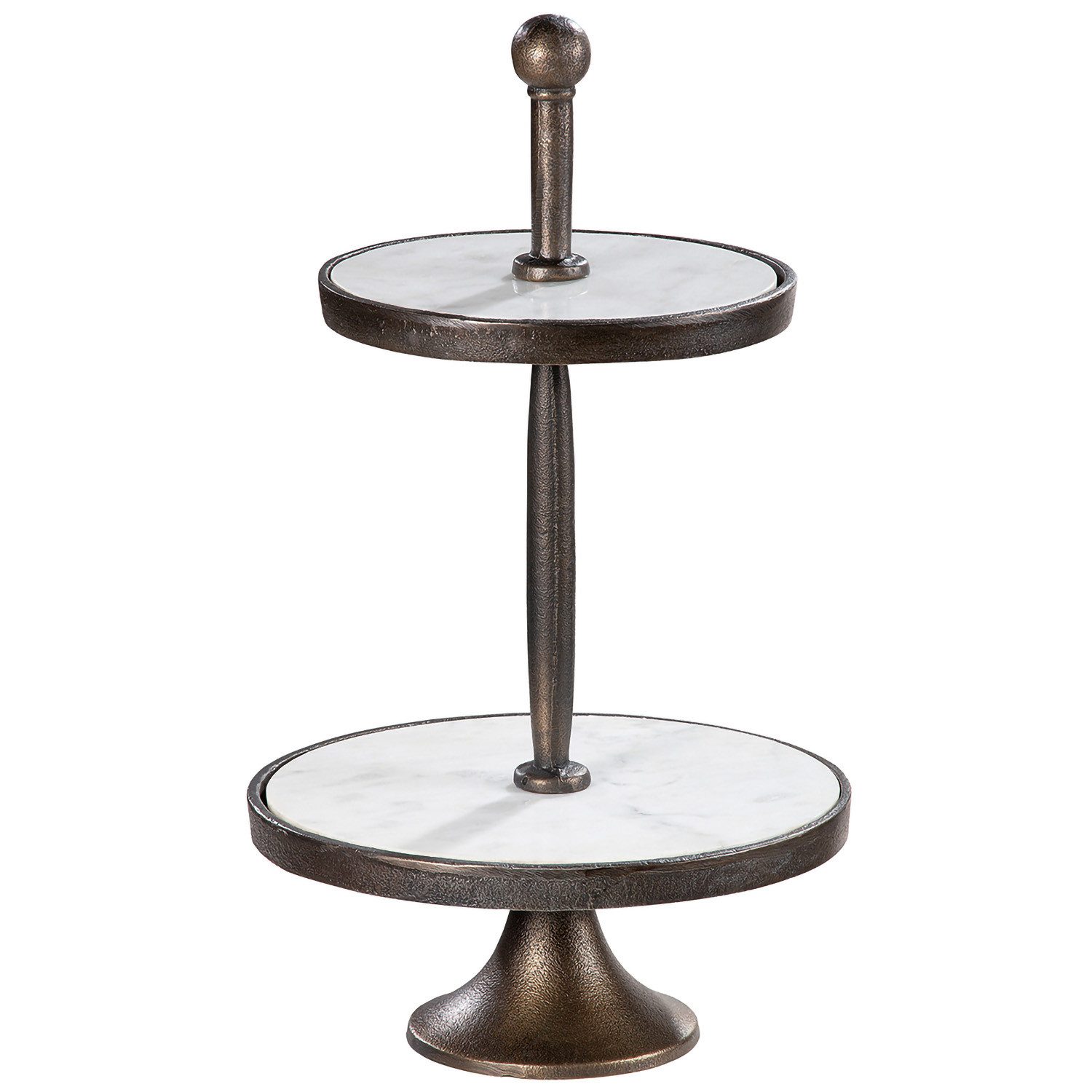 GILDE Etagere MARBLE Etagere - schwarz - Aluminium - H. 44cm x Ø 27cm - Stehdeko, Aluminium, (1xEtagere, Kuchenständer - Präsentationsständer), 3-stöckige Etagere - Serviertablett - Dekoetagere - Servierständer