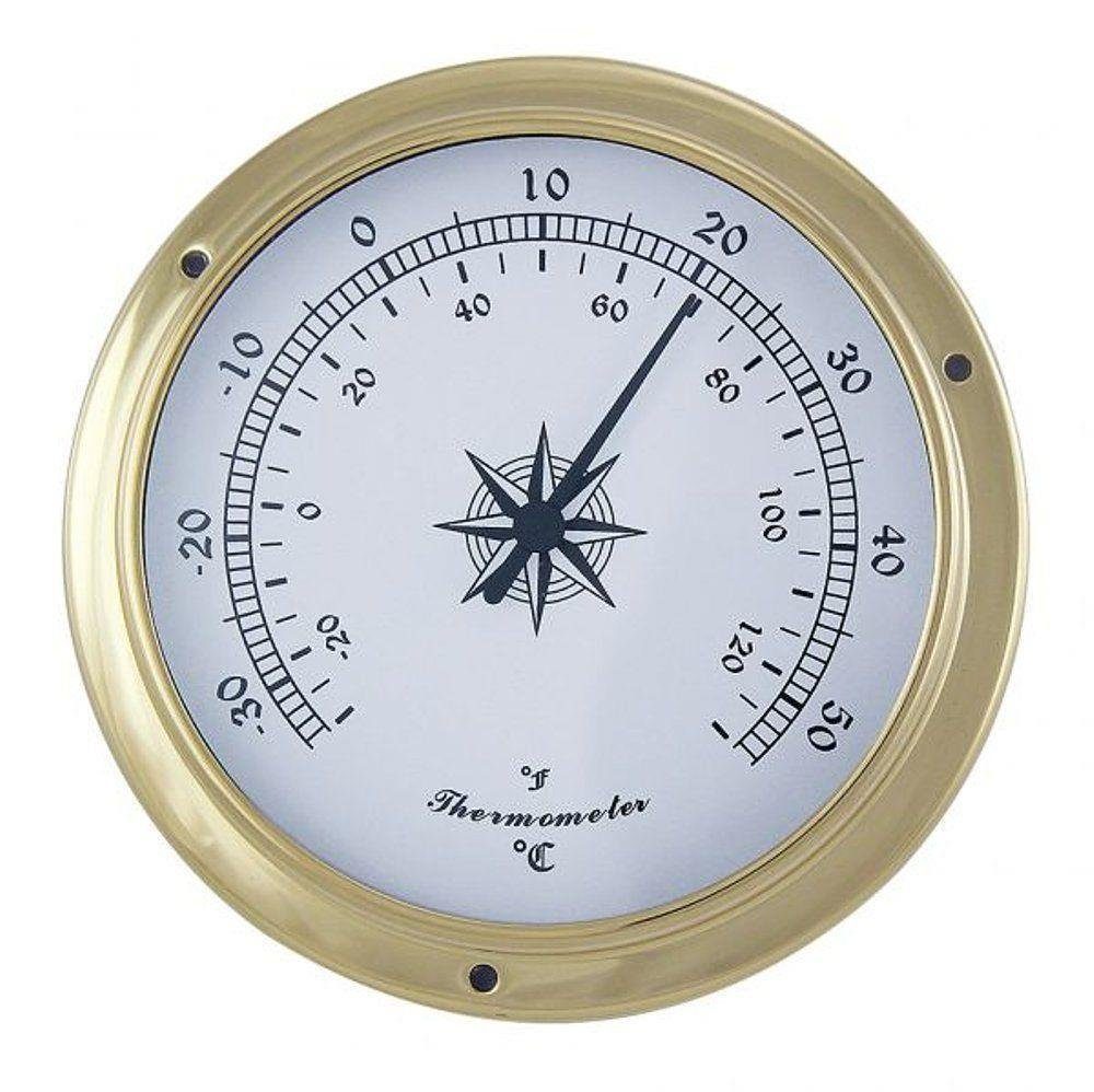 Linoows Dekoobjekt Dekoration funktionsgetreue Maritimes Thermometer, Schiffsthermometer 12 cm
