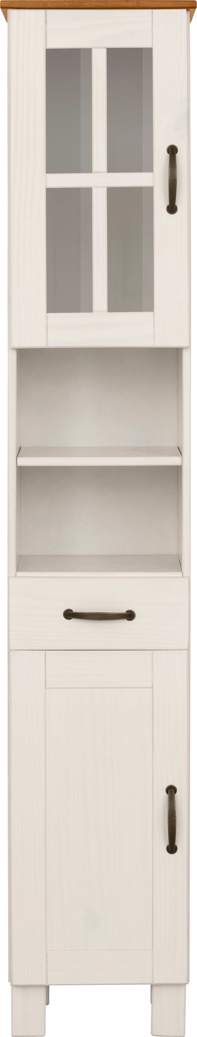 affaire Breite 180 weiß 33 cm Höhe FSC®-zertifiziertes Hochschrank Rodby Massivholz, | Home cm, weiß/honig