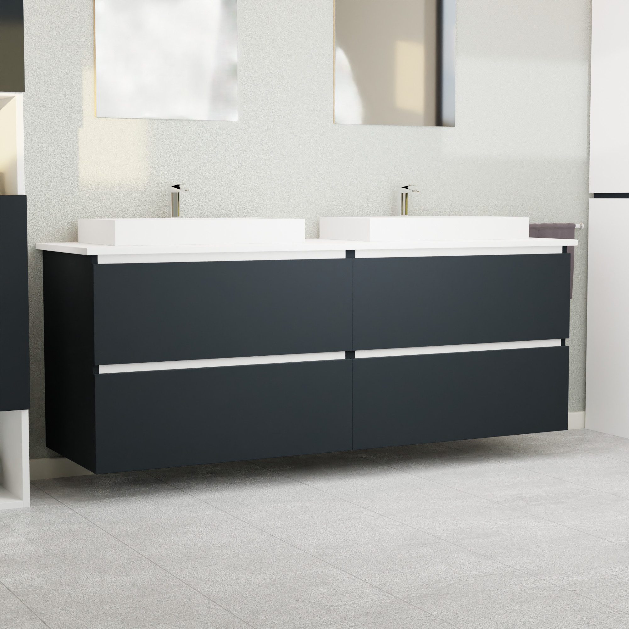 GARLIVO Waschbeckenunterschrank GLB-160 mit Schubladen, Badezimmer günstig online kaufen
