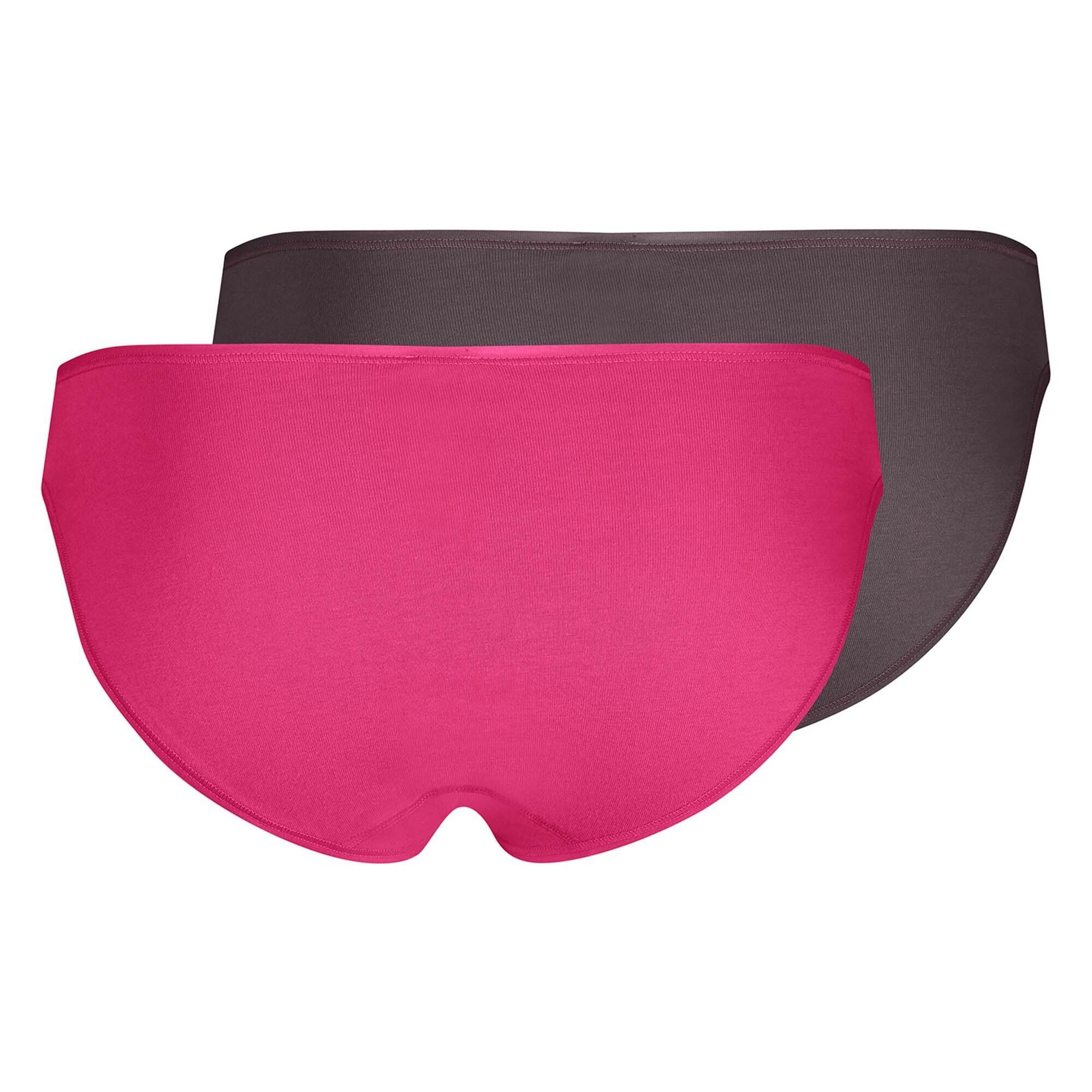 - Pink/Taupe Damen Cotton Slip Slip, Slip, 2er Bikini Pack Rio Skiny