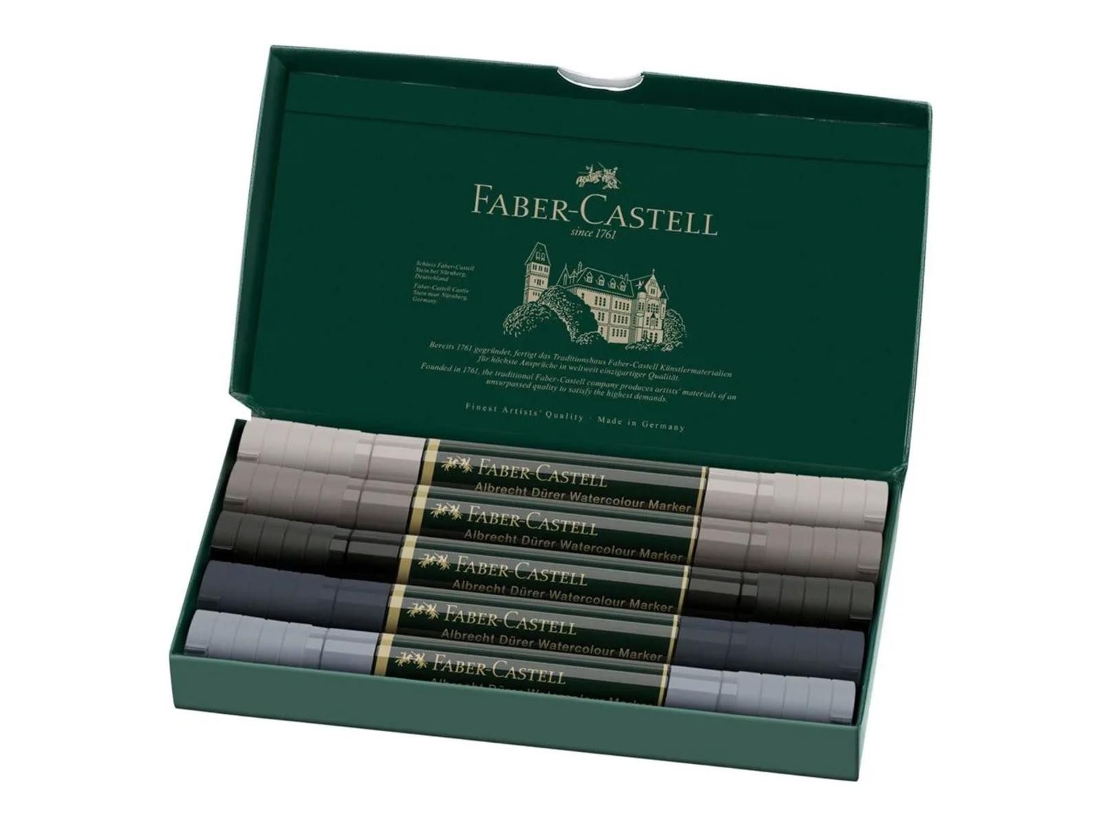 Faber-Castell Aquarellstifte Faber-Castell Albrecht Dürer Aquarellmarker - 5er Etui - grau