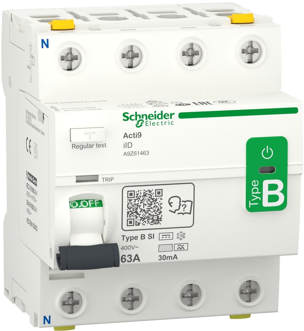 Schneider Electric Verteiler Schneider Electric A9Z61463 FI-Schalter iID, 4-polig, 63A, 30mA