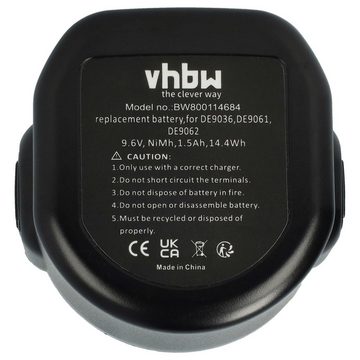 vhbw kompatibel mit Black & Decker HP231, HP131K-2, HP9060, HP 131K-2, Akku NiMH 1500 mAh (9,6 V)