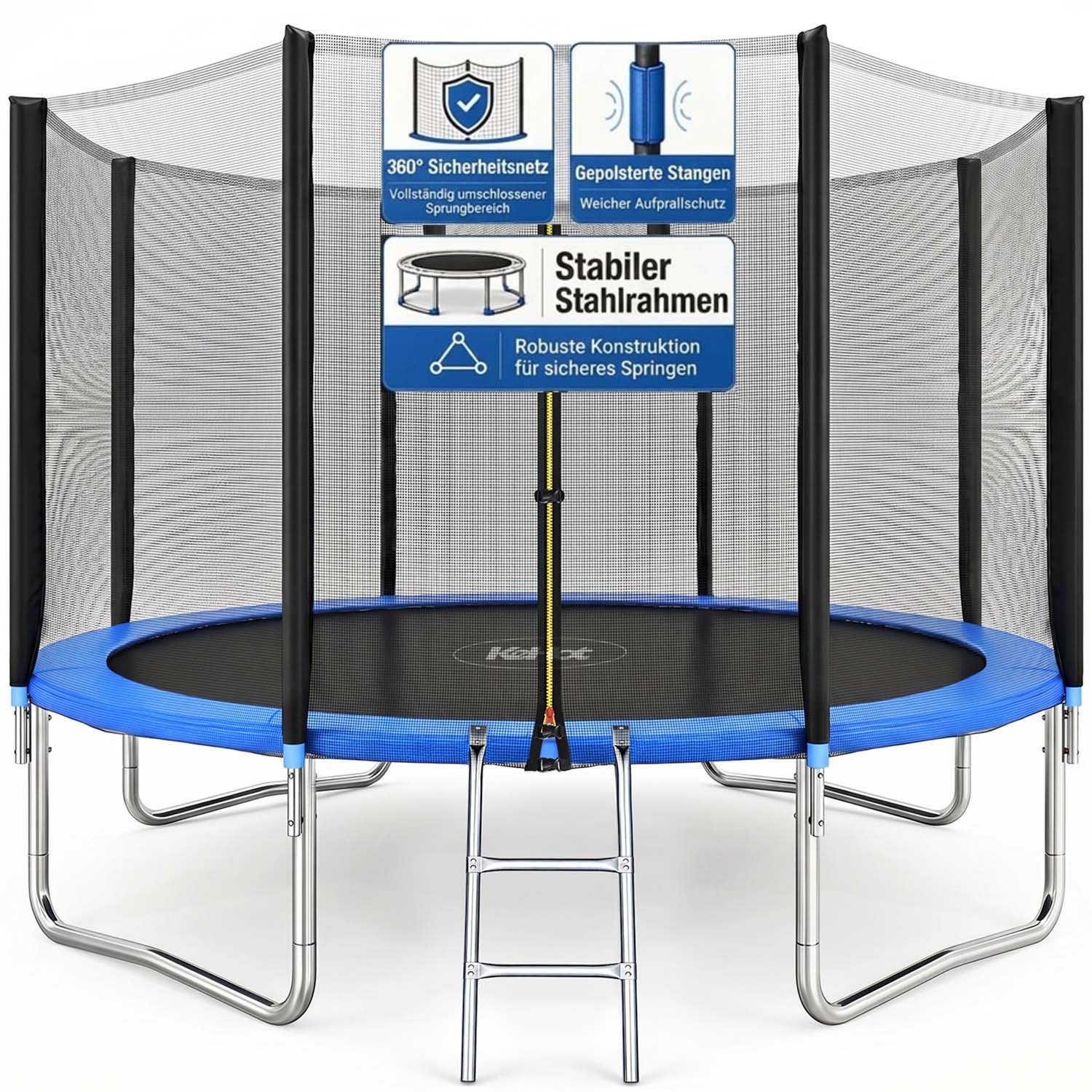 kehot Gartentrampolin Outdoor Kindertrampolin mit Sicherheitsnetz und hoher Stabilität, Ø 305 cm, Belastbar bis 150 kg für Spiel, Bewegung und Familienzeit