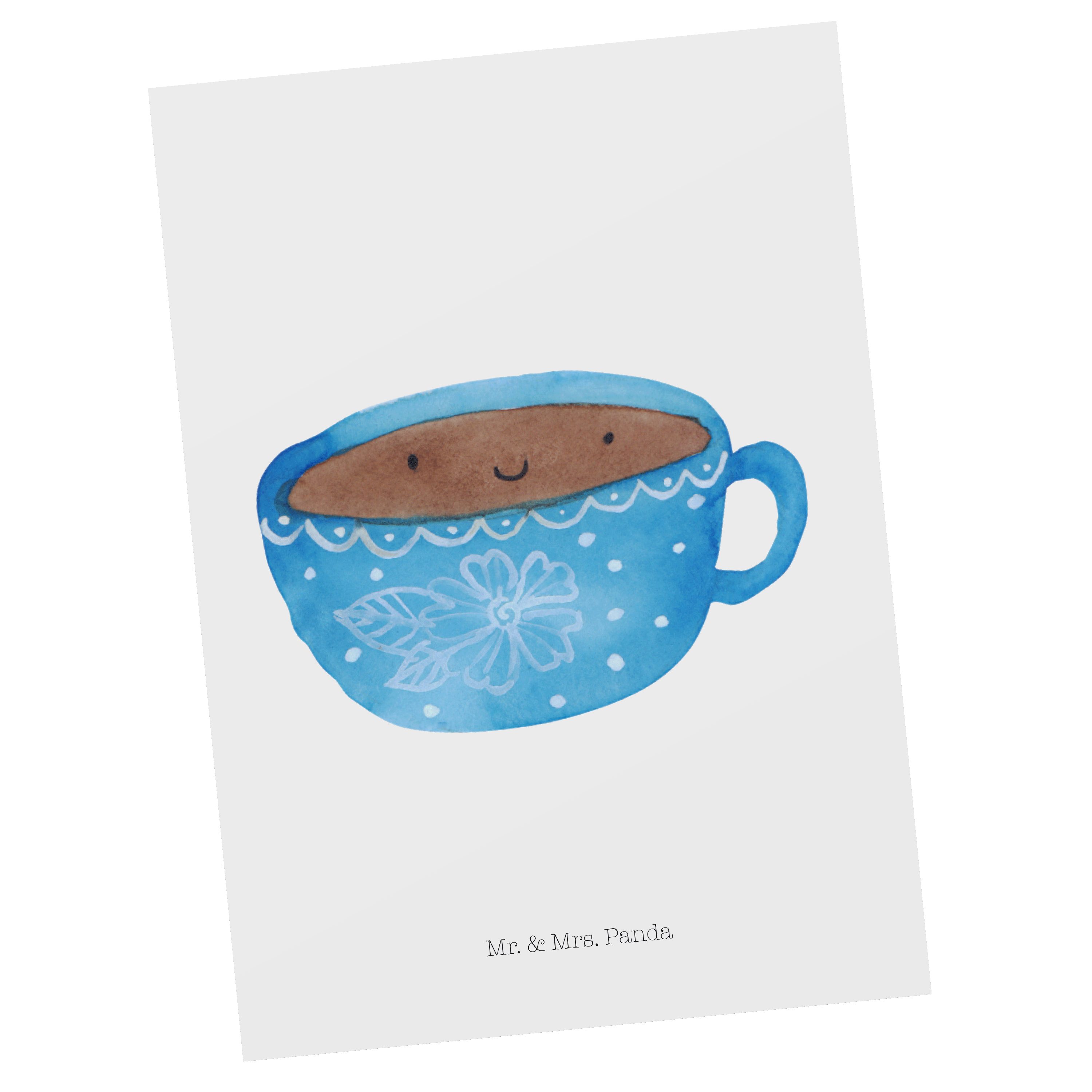 Mr. & Mrs. Panda Postkarte Kaffee Tasse - Weiß - Geschenk, Gute Laune, Geschmack, Genuss, Karte