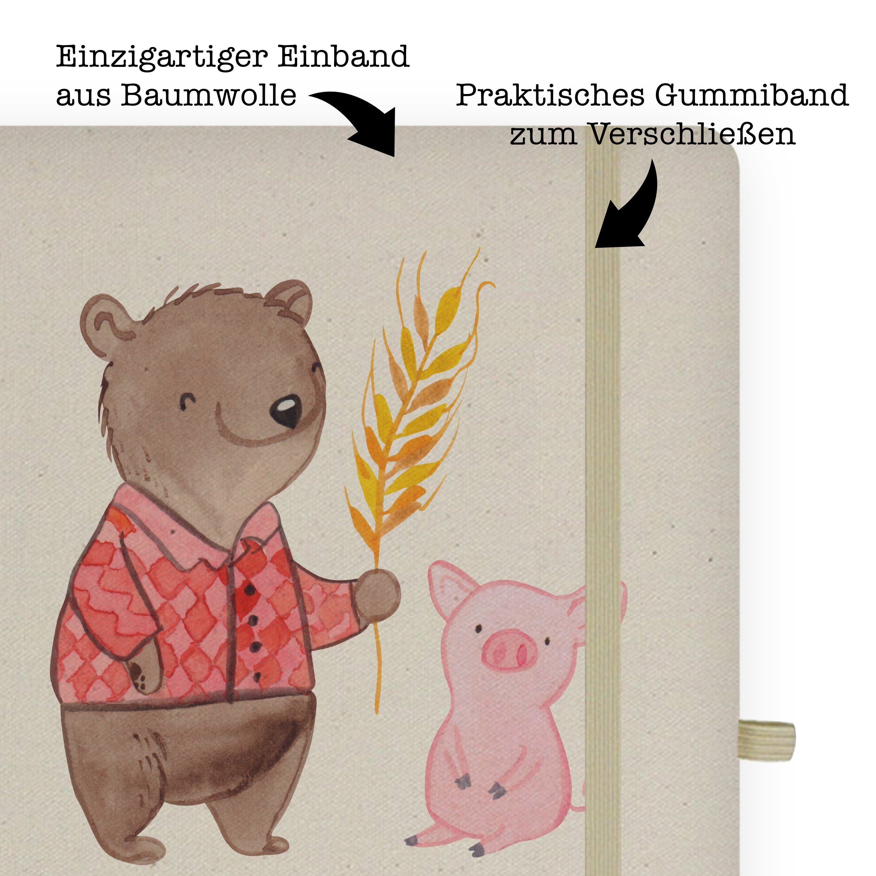 Herz Geschenk, Mrs. & Transparent A - - Notizbuch mit Landwirt Mrs. Mr. Schreibbuch, Bauernhof, Panda Panda & Mr.