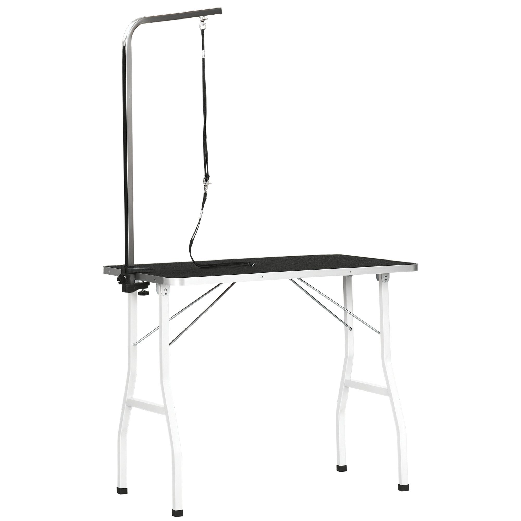 PawHut Hundeschermaschine Hundepflegetisch für Haushaltsbaden Haartrocken und Haarschneiden, Haustierpflegetisch, Schwarz 91,5 x 61,5 x 76 cm