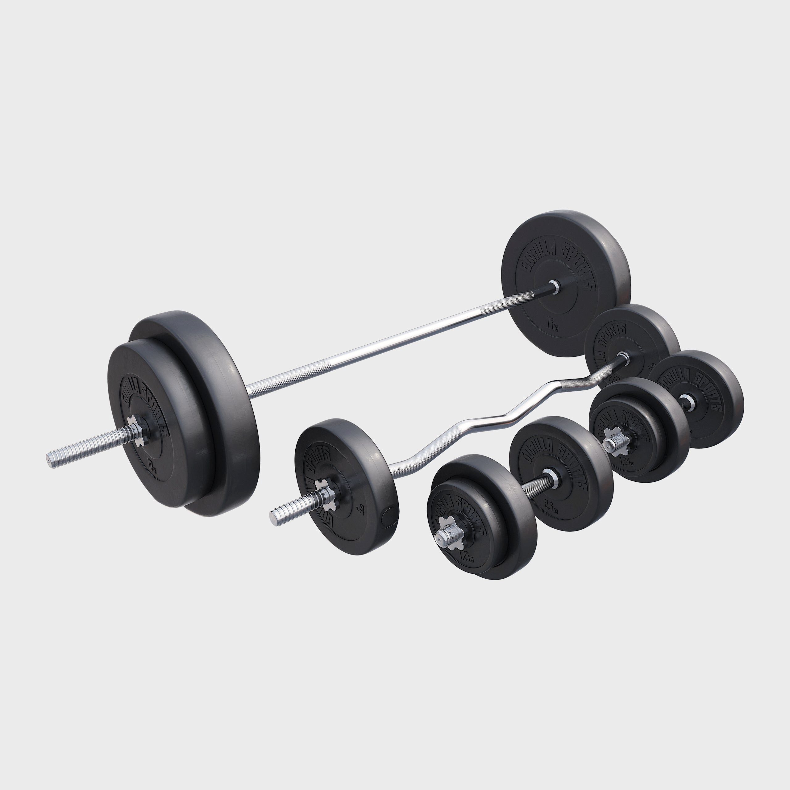GORILLA SPORTS Langhantel Hantelset Kunststoff 100 kg