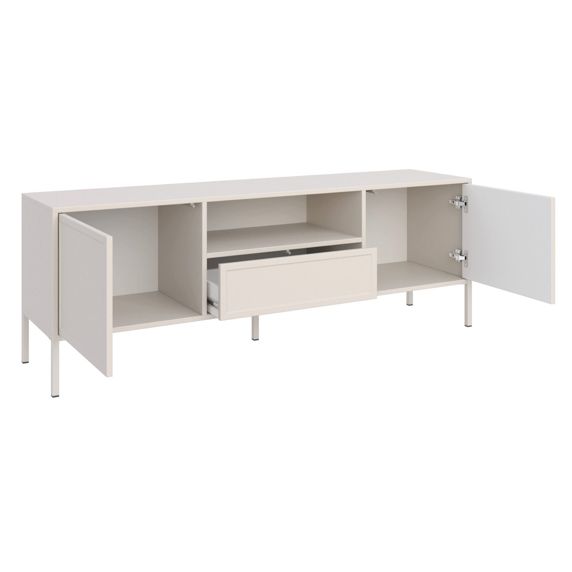 Selsey TV-Schrank VELVETO TV-Lowboard mit einem Fach, 2 grifflosen Türen und Schublade