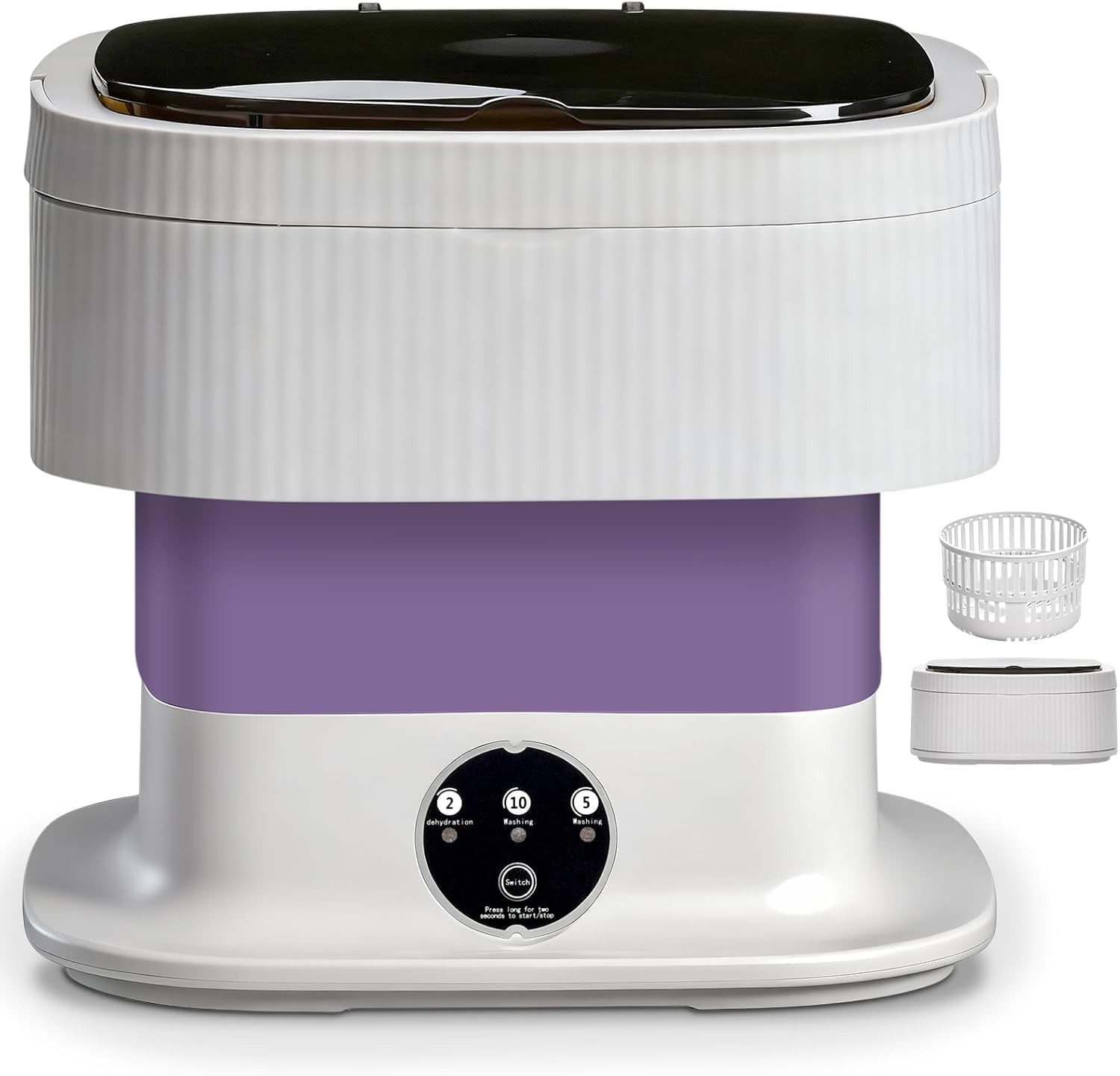 Kityhome Wäscheschleuder Mini Klappbare Waschmaschine 10L mit Touch & Schleuder, 2800 U/min, Klappbare, Mit Schleuderfunktion, Für Reise & Camping