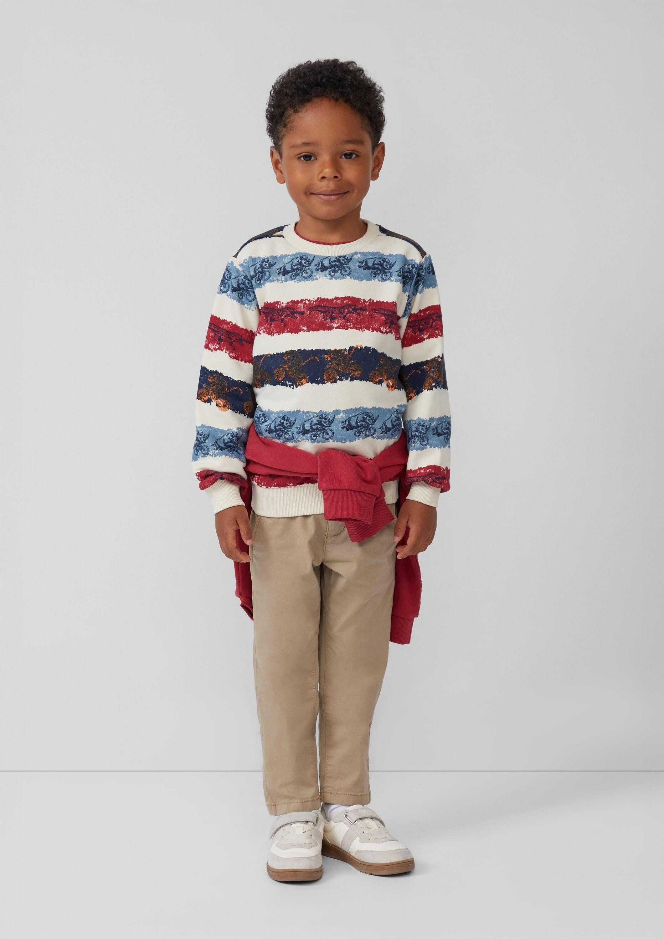 s.Oliver Sweatshirt Sweatshirt Sweatshirt aus Baumwollmix mit All-over-Print