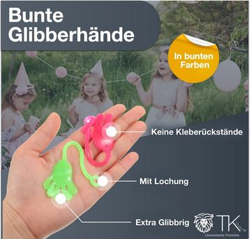 Kinderfreund® Lernspielzeug 48x Slime Klatschhand Kinder Mitgebsel - Glibberhand Kindergeburtstag (48-St., 48x Klatschhand), Klebrig