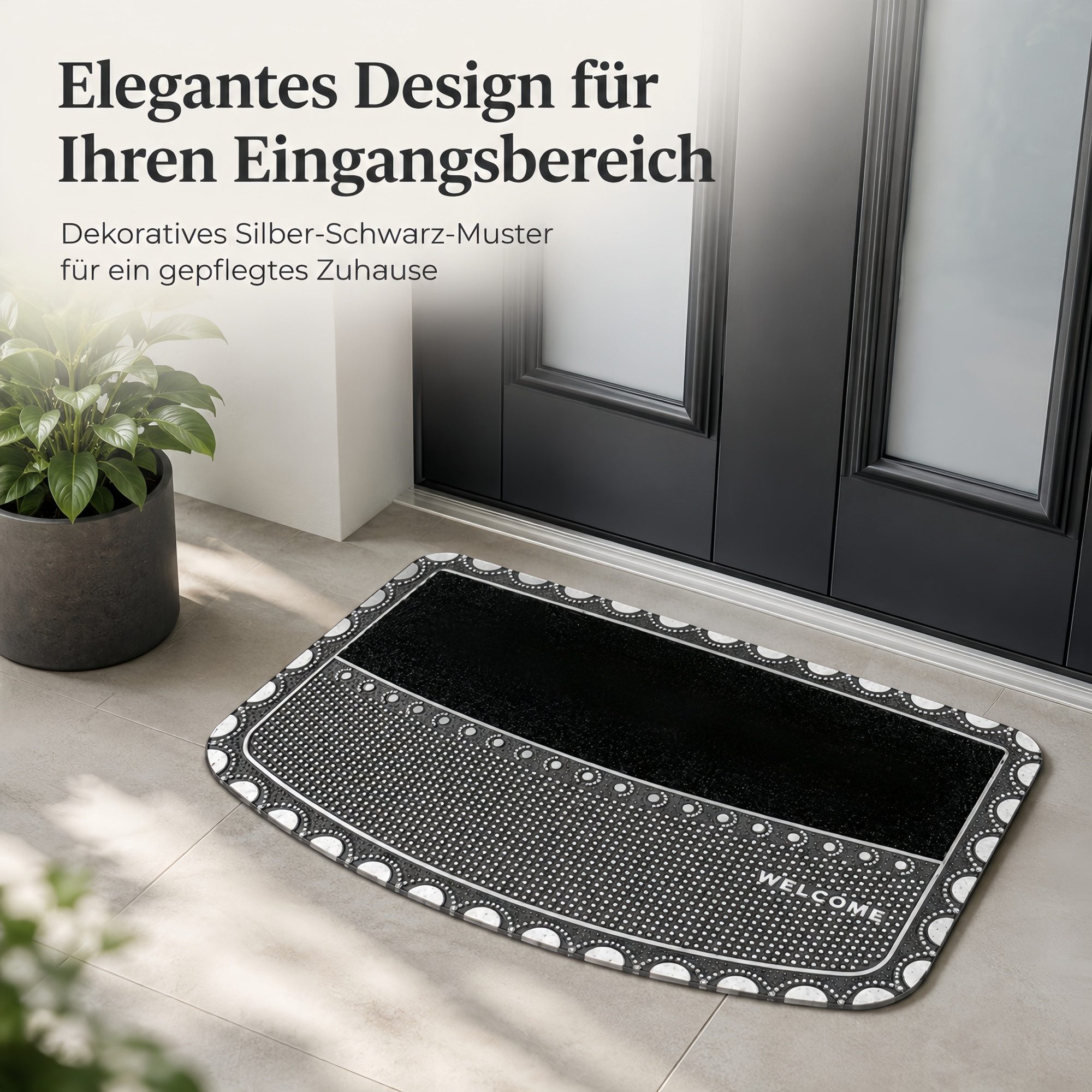 ibettertec Fußmatte Fußmatte 45 x 70 cm, dekorative Welcome Türmatte rutschhemmend, Schmutzfangmatte für Haustür,Flur,Balkon&Terrasse für Innen und Außen