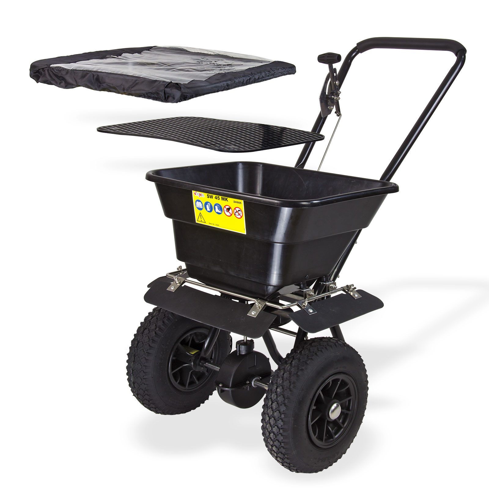 DEMA Streuaufsatz Saatgutstreuer, 45 Liter für Dünger, Streusalz, Rasensame günstig online kaufen