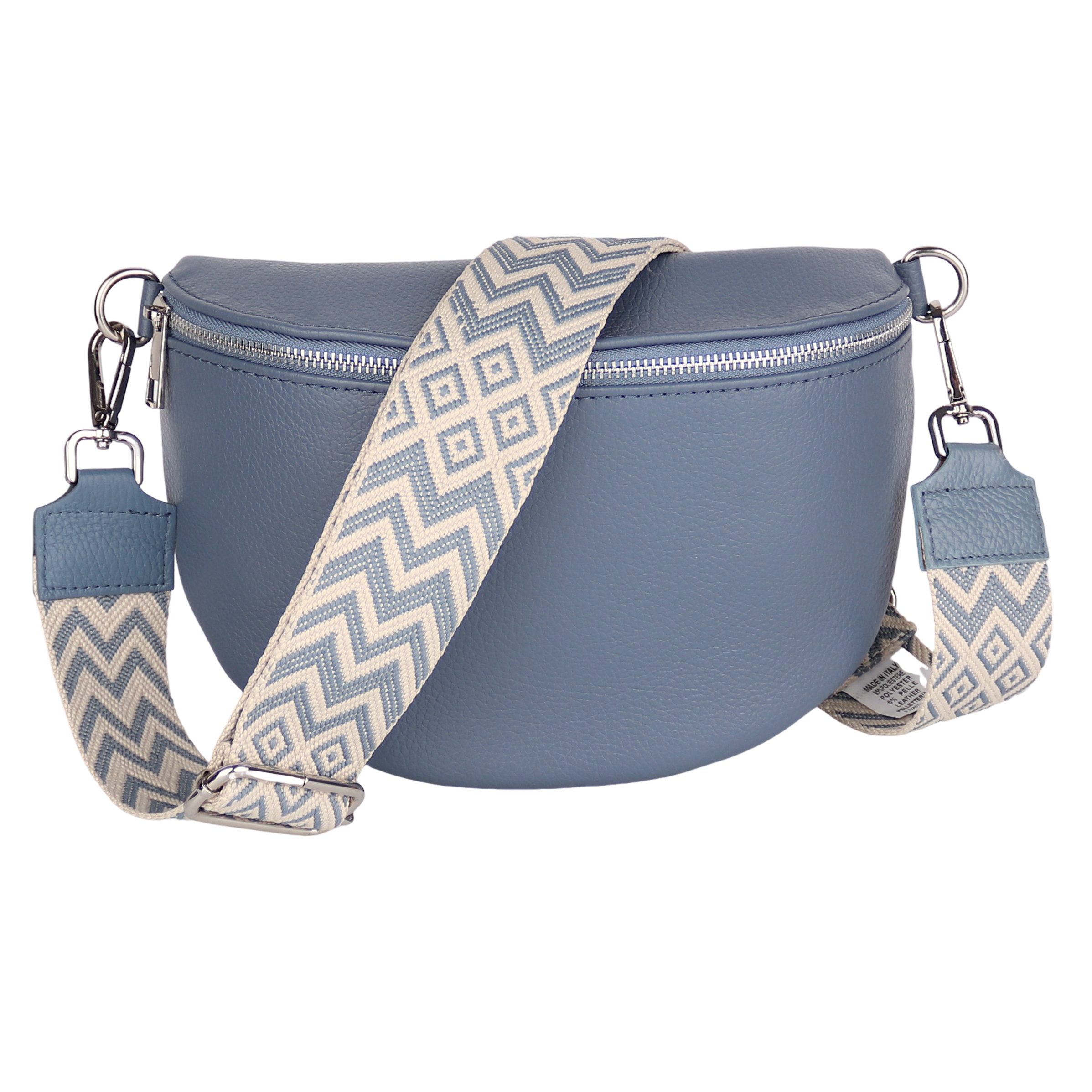 Bauchtasche Damen, aus Echtleder, Made in Italy,Umhängetasche; Brusttasche