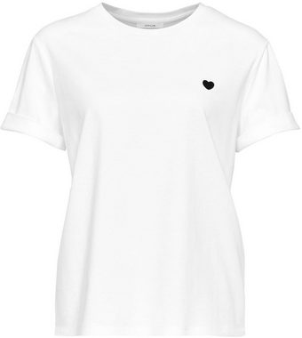 OPUS T-Shirt Serz mit kleiner Herz-Stickerei