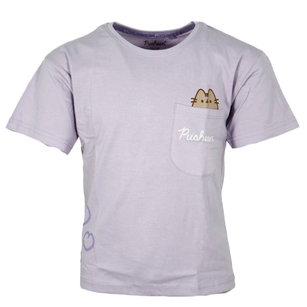 Pusheen Print-Shirt Pusheen The Cat die Katze Mädchen kurzarm T-Shirt Shirt 100% Baumwolle, Gr. 134 bis 152