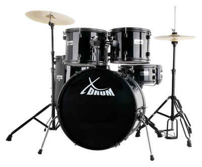 XDrum Schlagzeug Rookie 22" Standard,Komplettes Drumset, inkl. Hocker & Drumsticks, Kesselgrößen: 22" BD, 12", 13", 16" TT, 14 SN