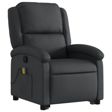 vidaXL Sessel Massagesessel mit Aufstehhilfe Schwarz Echtleder (1-St)